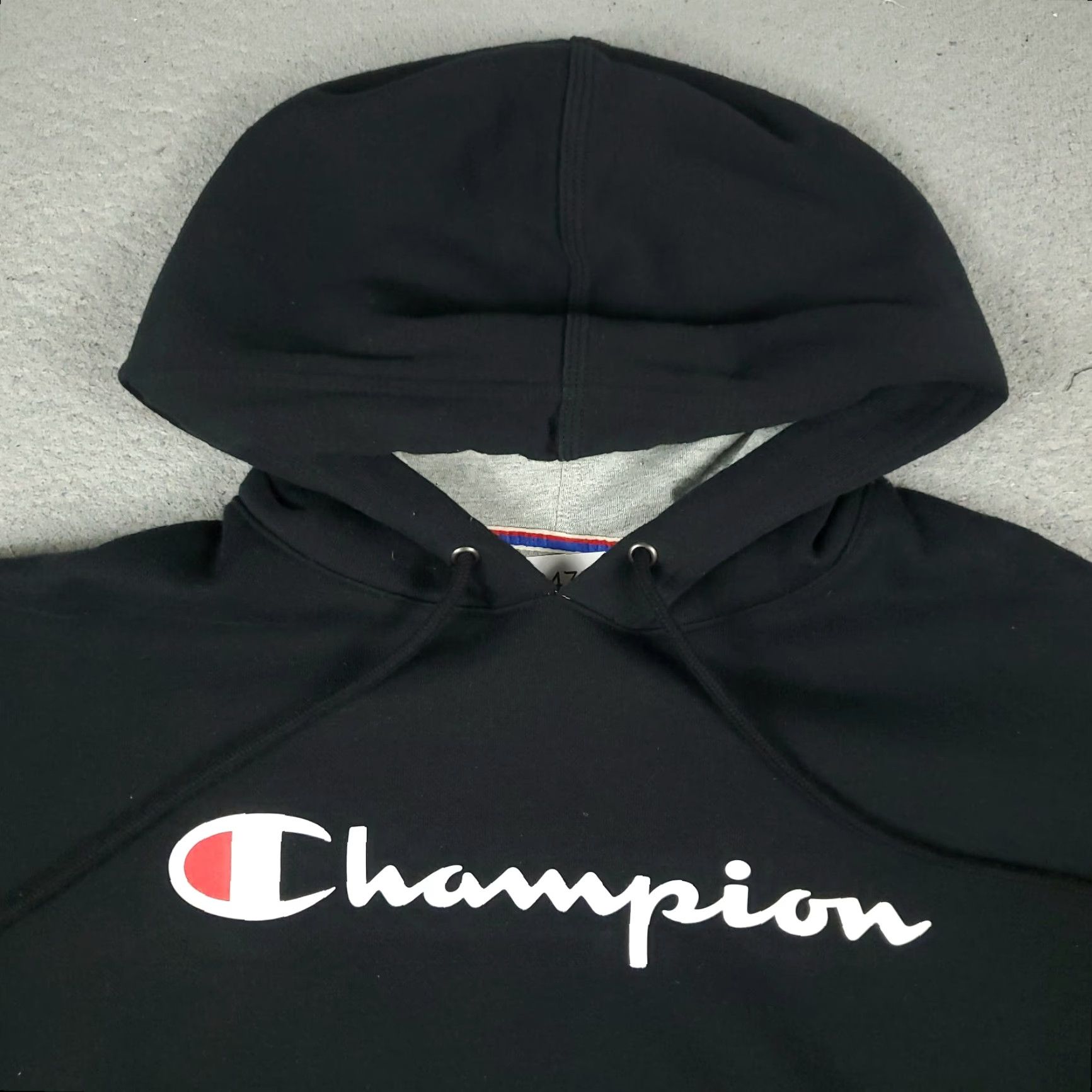 Champion VINTAGE Champion Hoodie Pullover Mens Large Black Cotton Blend Logo Long Sleeve All Seasons Size US L / EU 52-54 / 3 - 2 Thumbnail