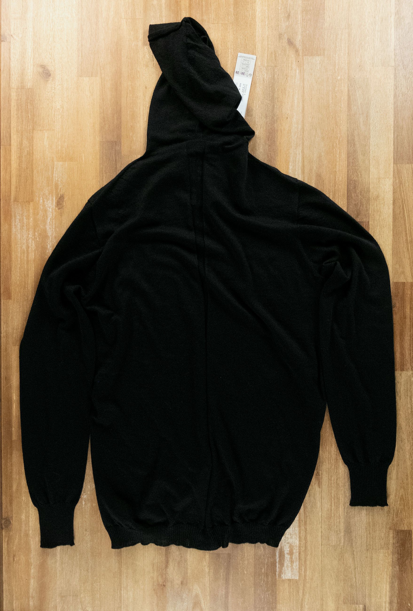 Rick Owens RICK OWENS black hooded oversized wool sweater Medium Size US M / EU 48-50 / 2 - 10 Thumbnail