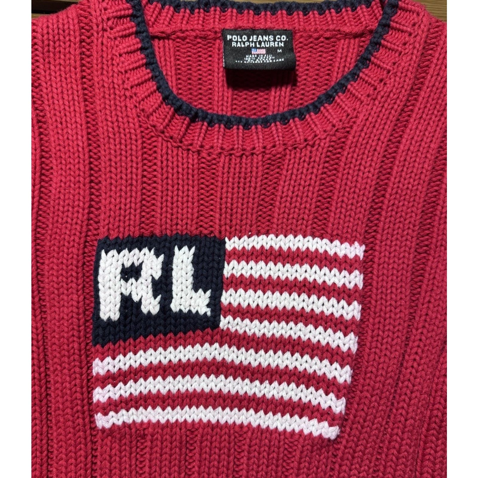 Polo Ralph Lauren Vintage Ralph Lauren Polo USA Flag Sweater Size Medium Size M / US 6-8 / IT 42-44 - 3 Thumbnail