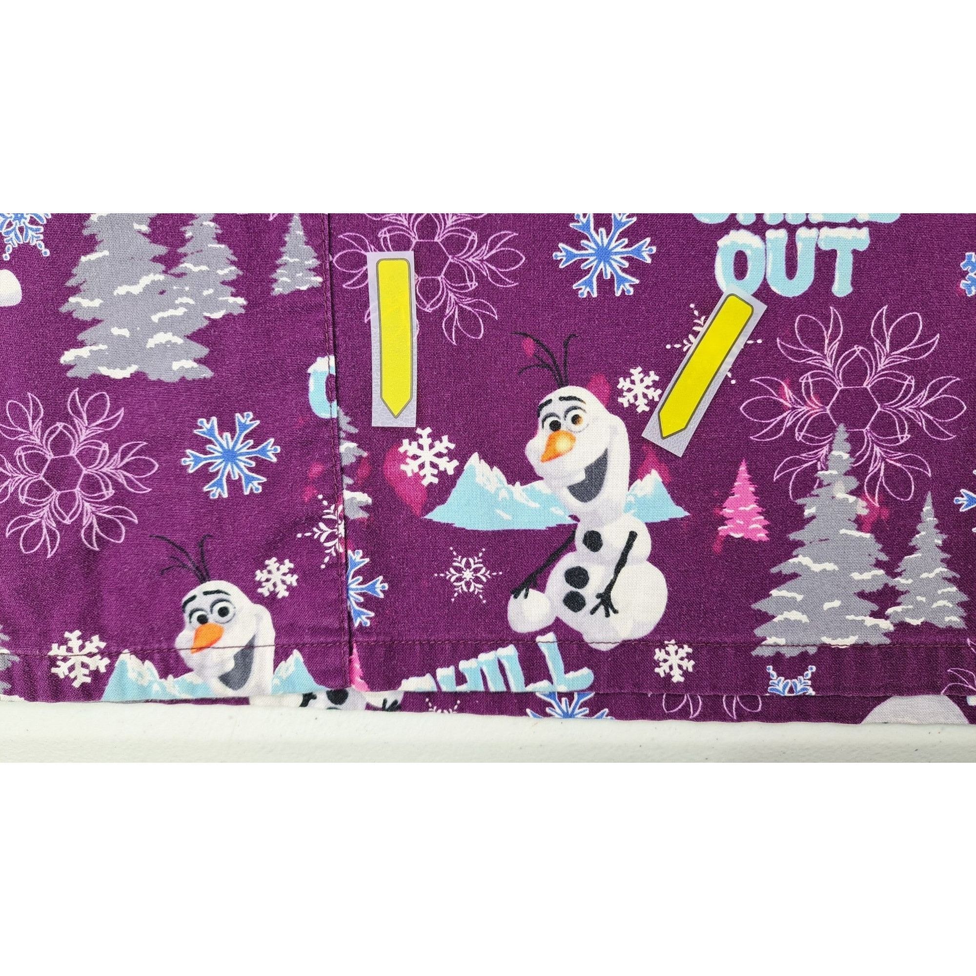 Disney Disney Frozen Olaf Purple V-Neck Scrub Top Chill Out Snow Size XXL / US 16-18 / IT 52-54 - 7 Thumbnail