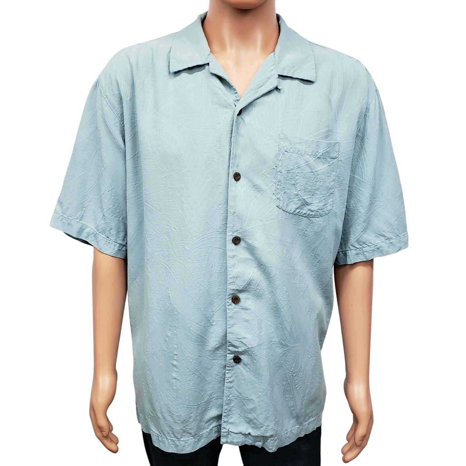 Tommy Bahama TOMMY BAHAMA Camp Shirt Silk XL Palm Tree Print Short Sleeve Size US XL / EU 56 / 4 - 2 Thumbnail