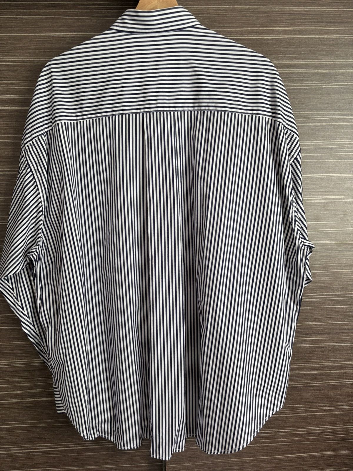 Juun.J Juun.J Navy Striped Cotton Shirt Size US M / EU 48-50 / 2 - 2 Thumbnail