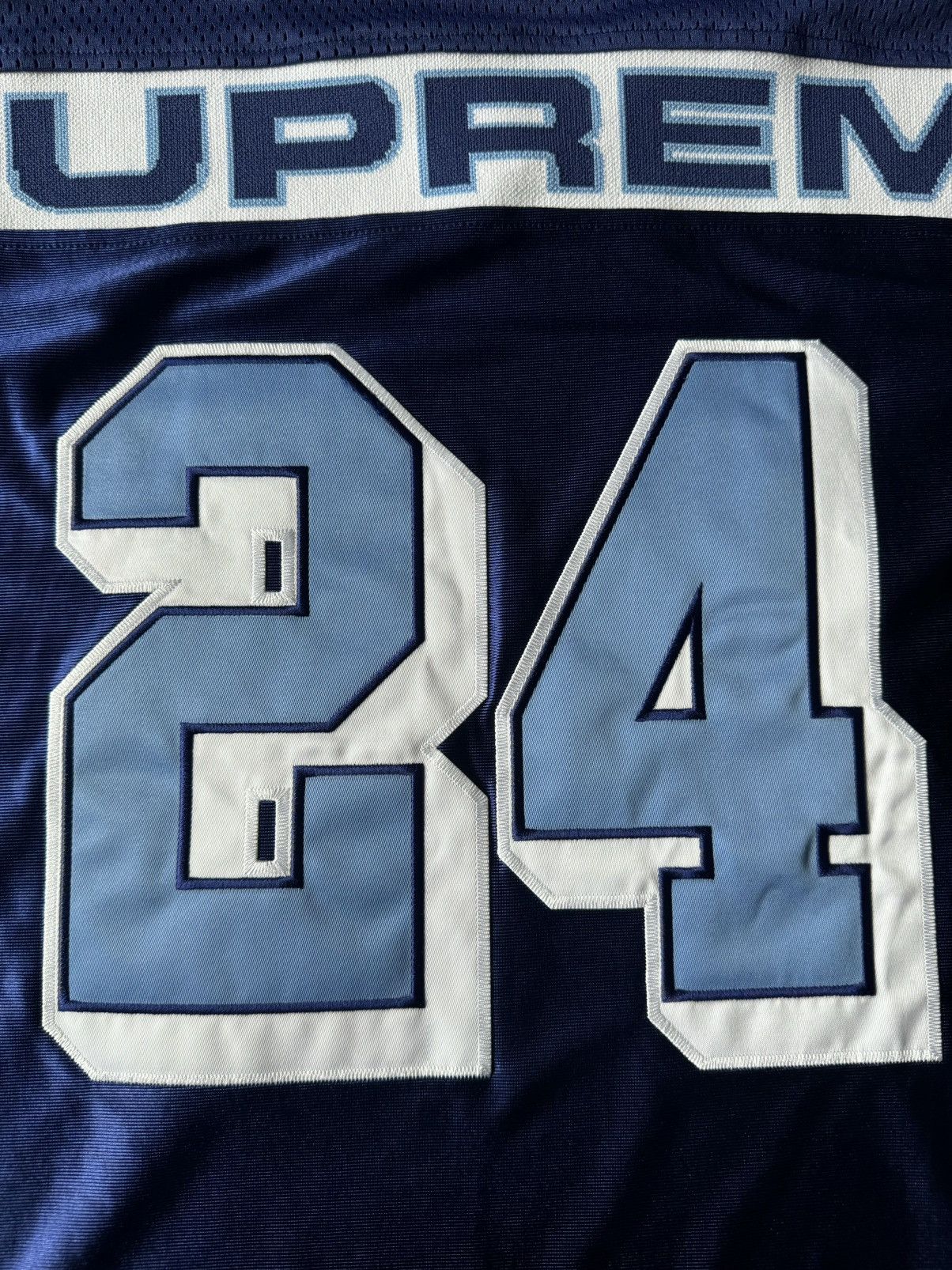 Supreme Supreme Jacquard Rib Football Jersey Navy XL IN HAND