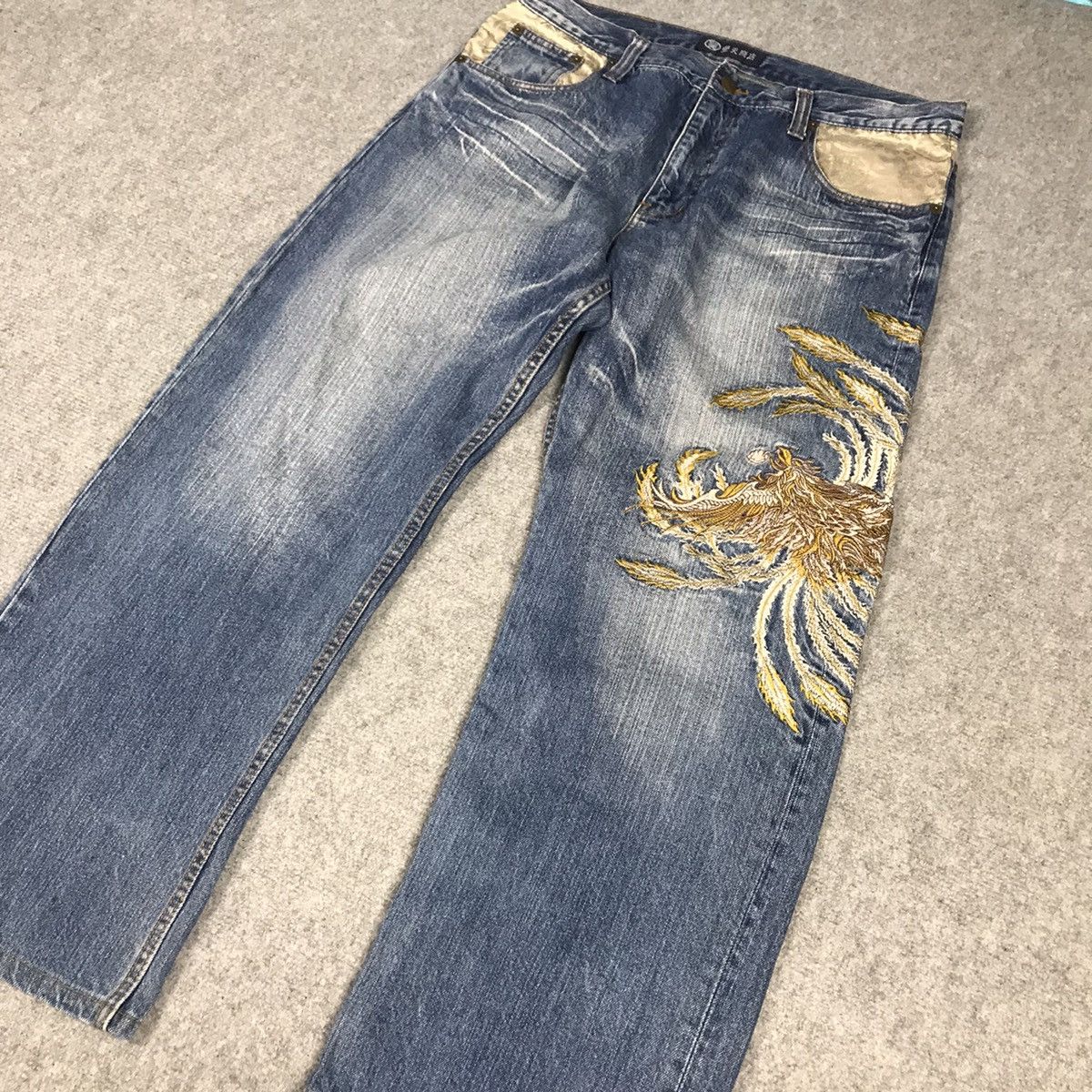 Japanese Brand JAPANESE BRAND EMBROIDERY GARUDA DENIM PANTS Size US 33 - 4 Thumbnail