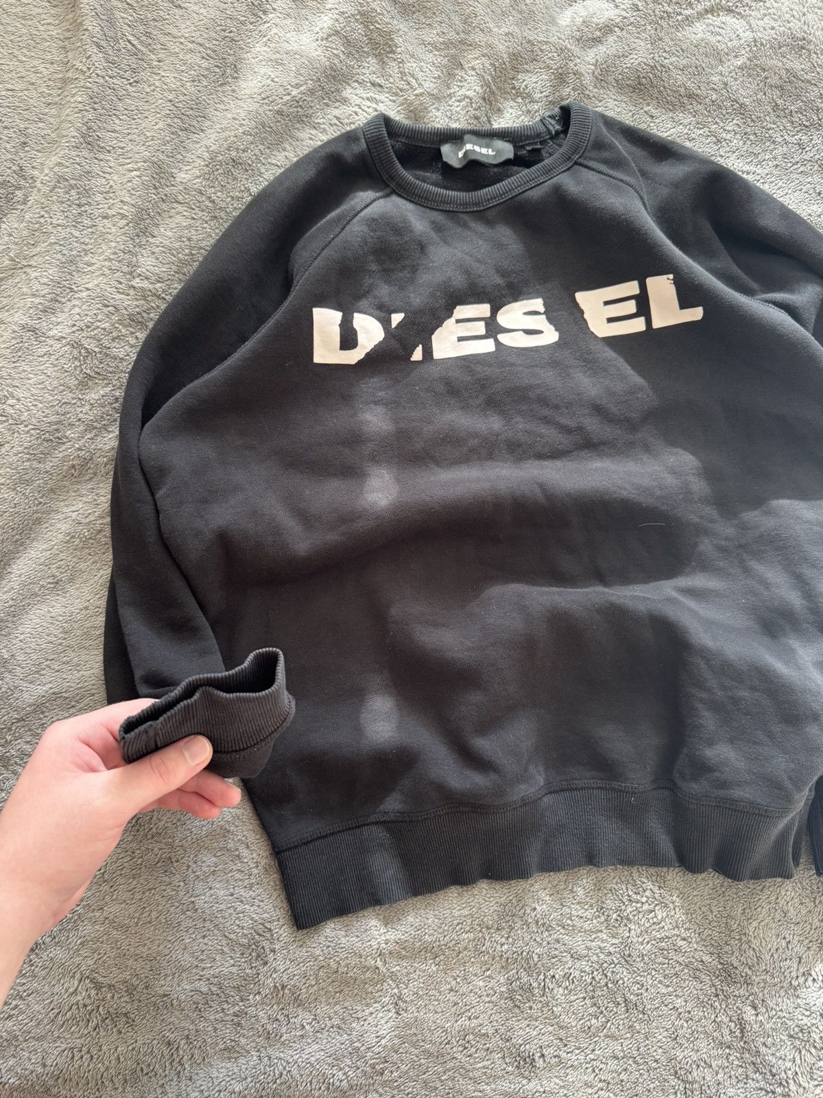 Diesel Diesel Distressed Big Logo Crewneck Size US S / EU 44-46 / 1 - 7 Thumbnail