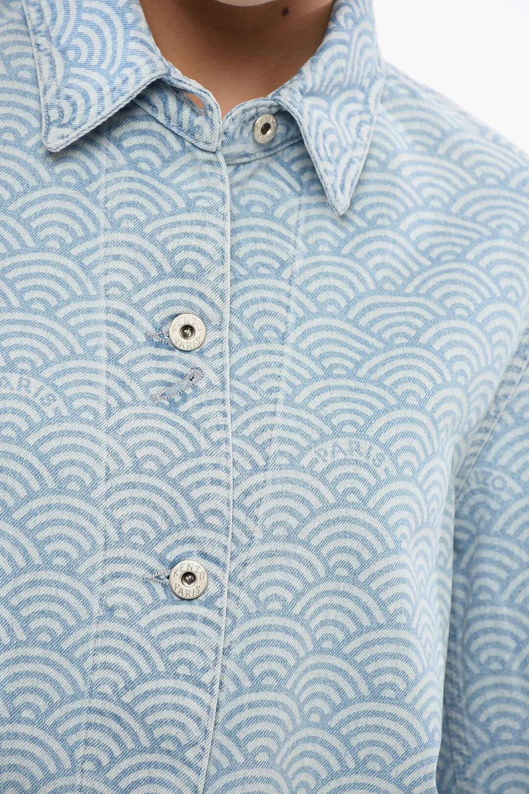 Kenzo og1mm0426 Denim Shirt in Light Blue Size M / US 6-8 / IT 42-44 - 3 Thumbnail