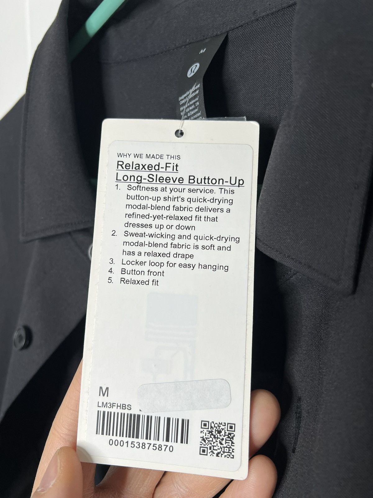Lululemon Lululemon Relaxed FitLongSleeveButtonUpShirtMen'sMediumBlack Size US M / EU 48-50 / 2 - 4 Thumbnail