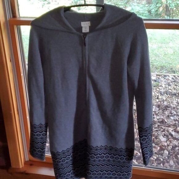 Designer Aspen Zippered Hooded Long Sleeve Bottom Designed Long Hoode Size S / US 4 / IT 40 - 2 Thumbnail