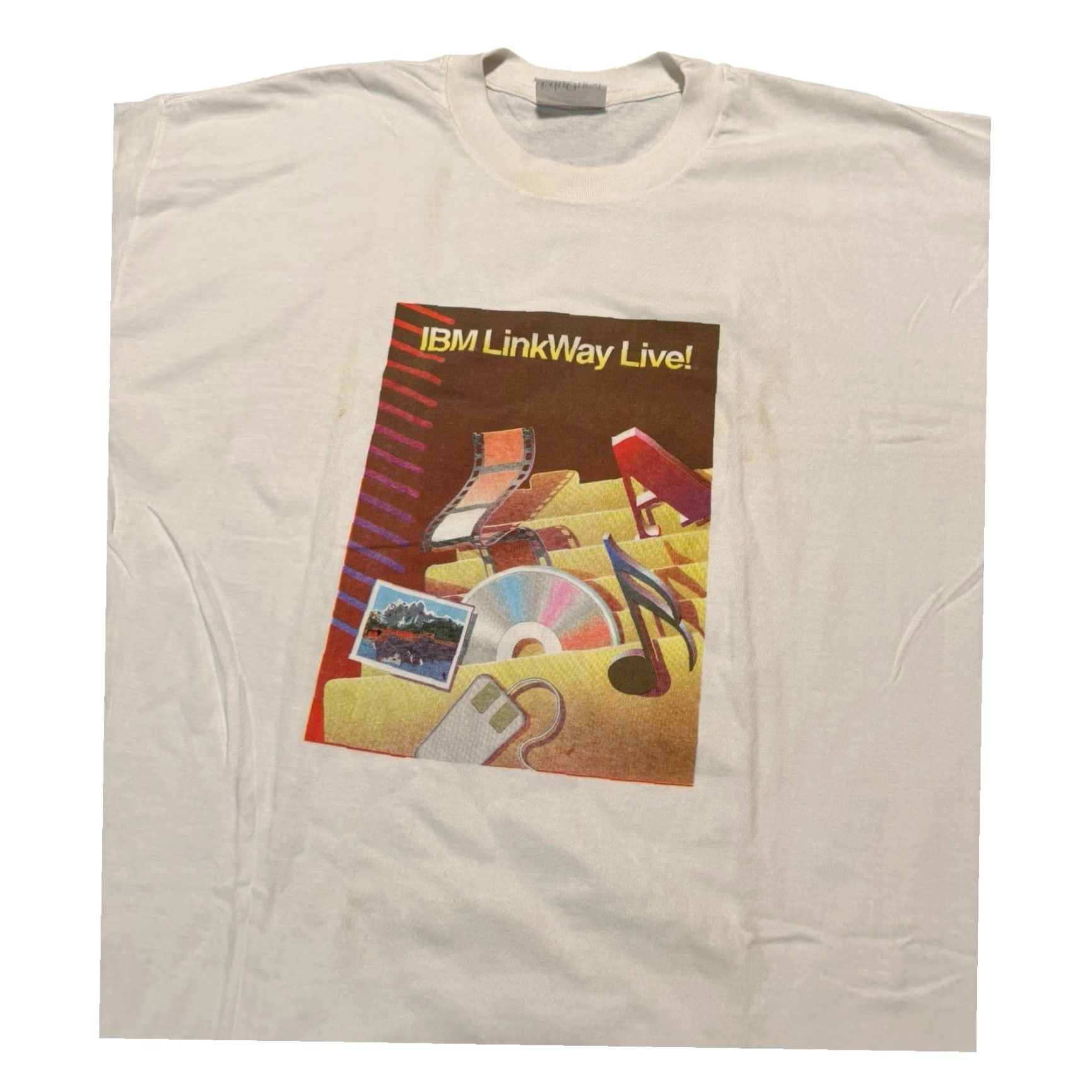 HARE VINTAGE IBM LinkWay Live! Share the Vision Promo TShirt XL White 90s Computer Software Rare Mens Tee Size US XL / EU 56 / 4 - 5 Thumbnail