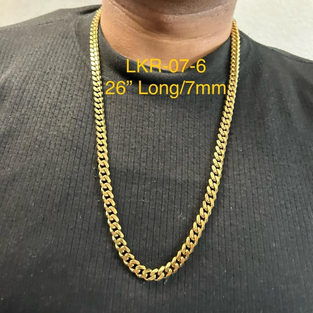 Streetwear × Vintage Gold Tone 7mm Flat Cuban Link Chain 26” Long ...