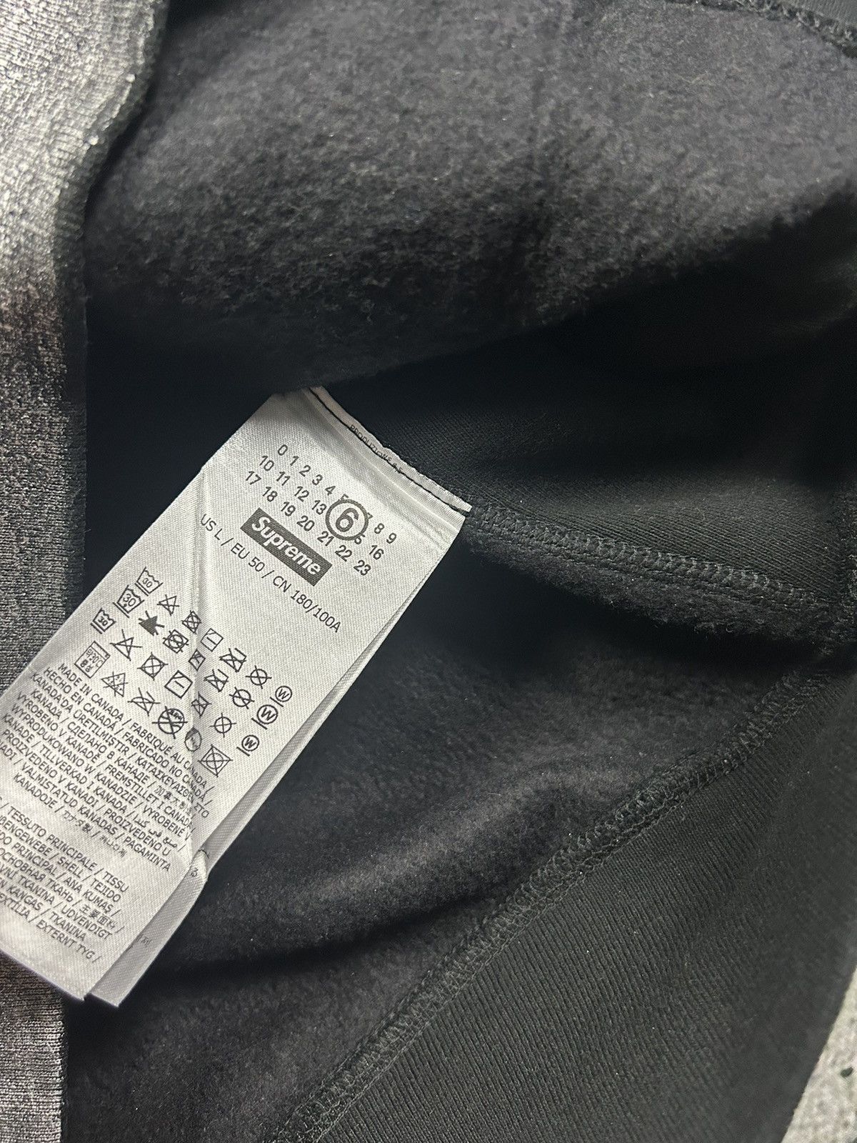 Supreme/MM6 Maison Margiela Black Foil Box Logo Hoodie