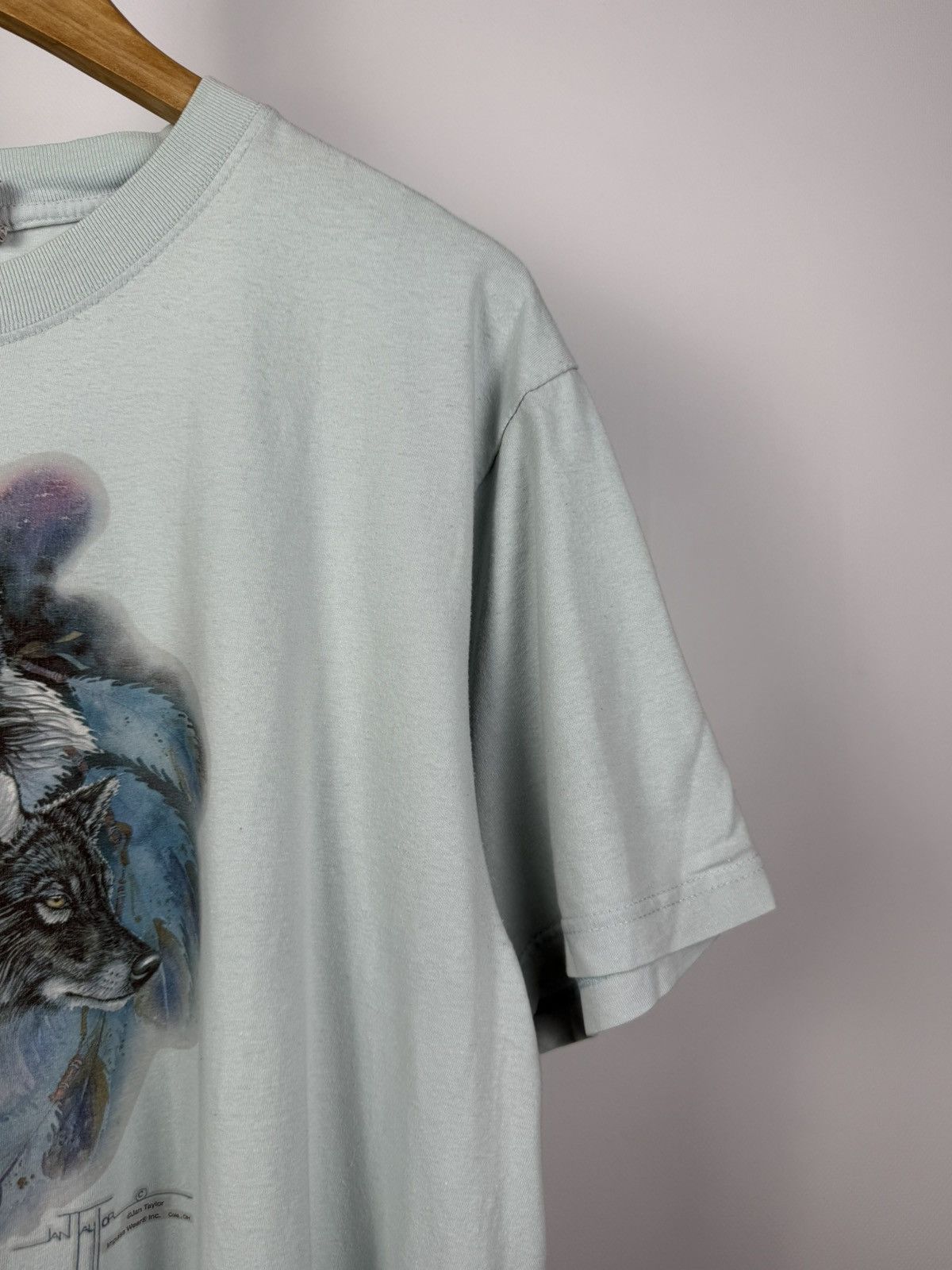Habitat Vintage 90s USA rare Native Indian Wolf Animal t-shirt Size US L / EU 52-54 / 3 - 3 Thumbnail