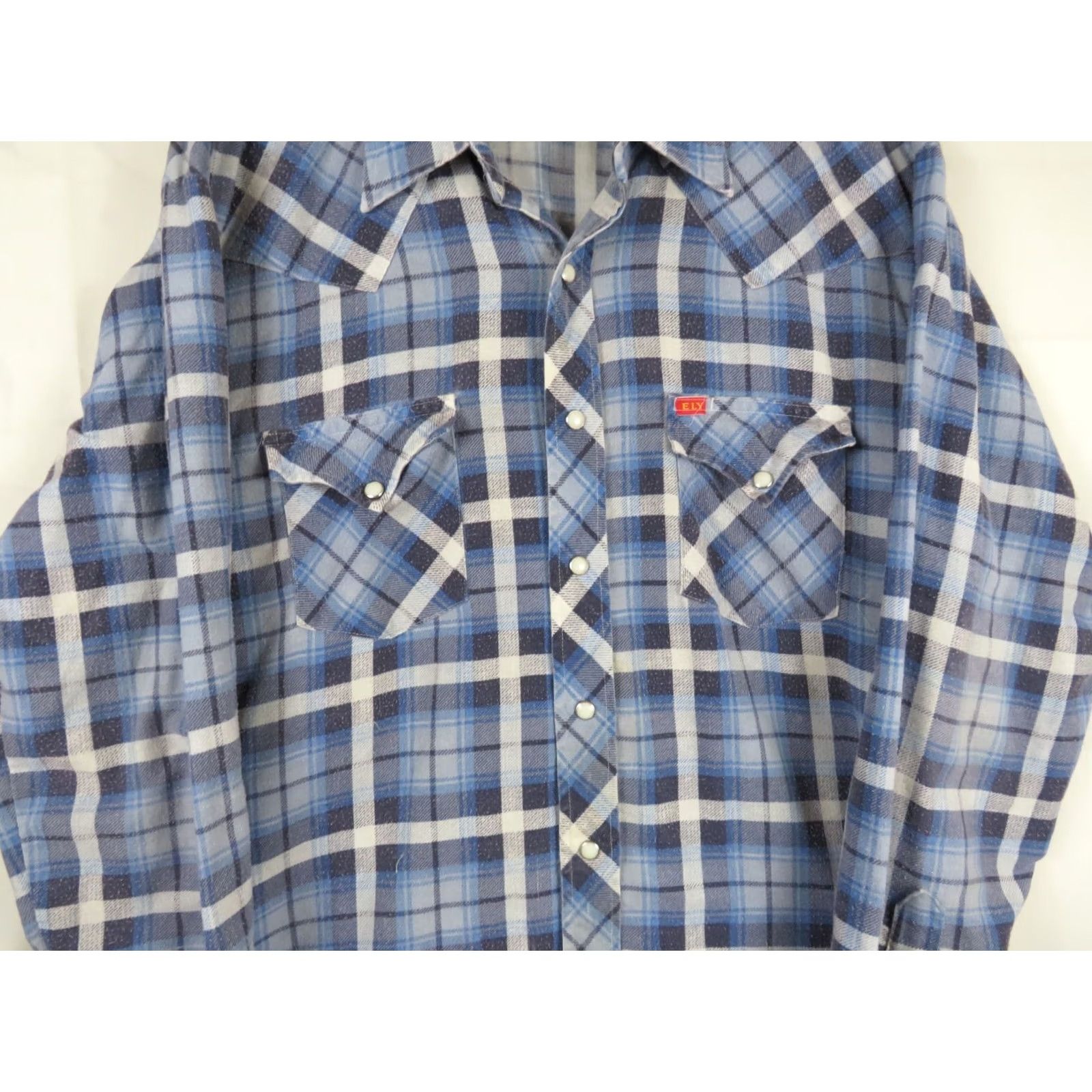 Vintage Vintage Ely Plains Tall man Western Flannel Button Down Plaid Shirt top Sz 18-36 Size US XXL / EU 58 / 5 - 3 Thumbnail