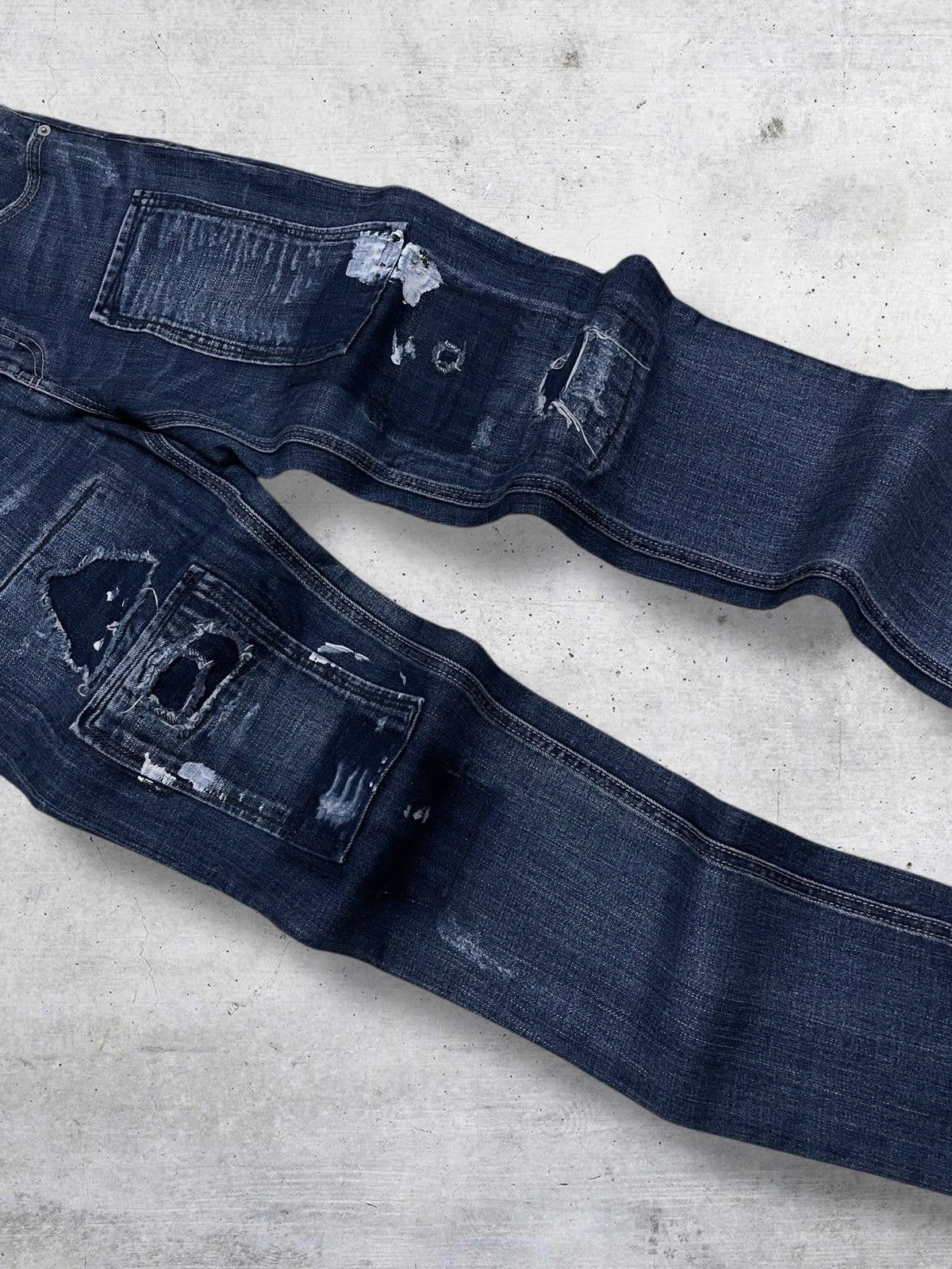 Kapital VINTAGE BIT BLUE 90S JAPAN DESIGNER DISTRESSED RIPPED JEANS Size US 29 - 5 Thumbnail