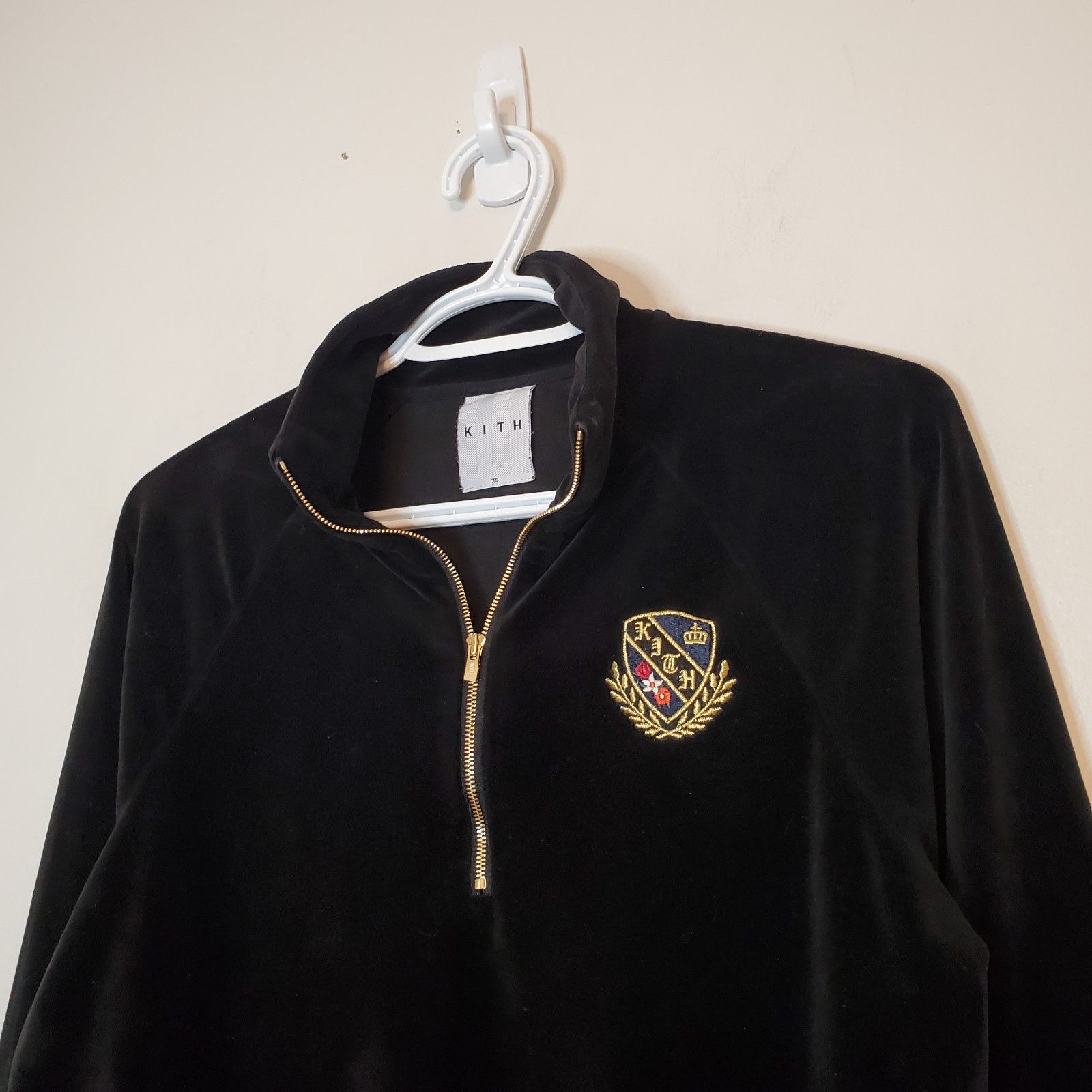 Kith Kith Velour Crest 3/4 Zip Track Jacket Black Size Womens XS Size XS / US 0-2 / IT 36-38 - 3 Thumbnail