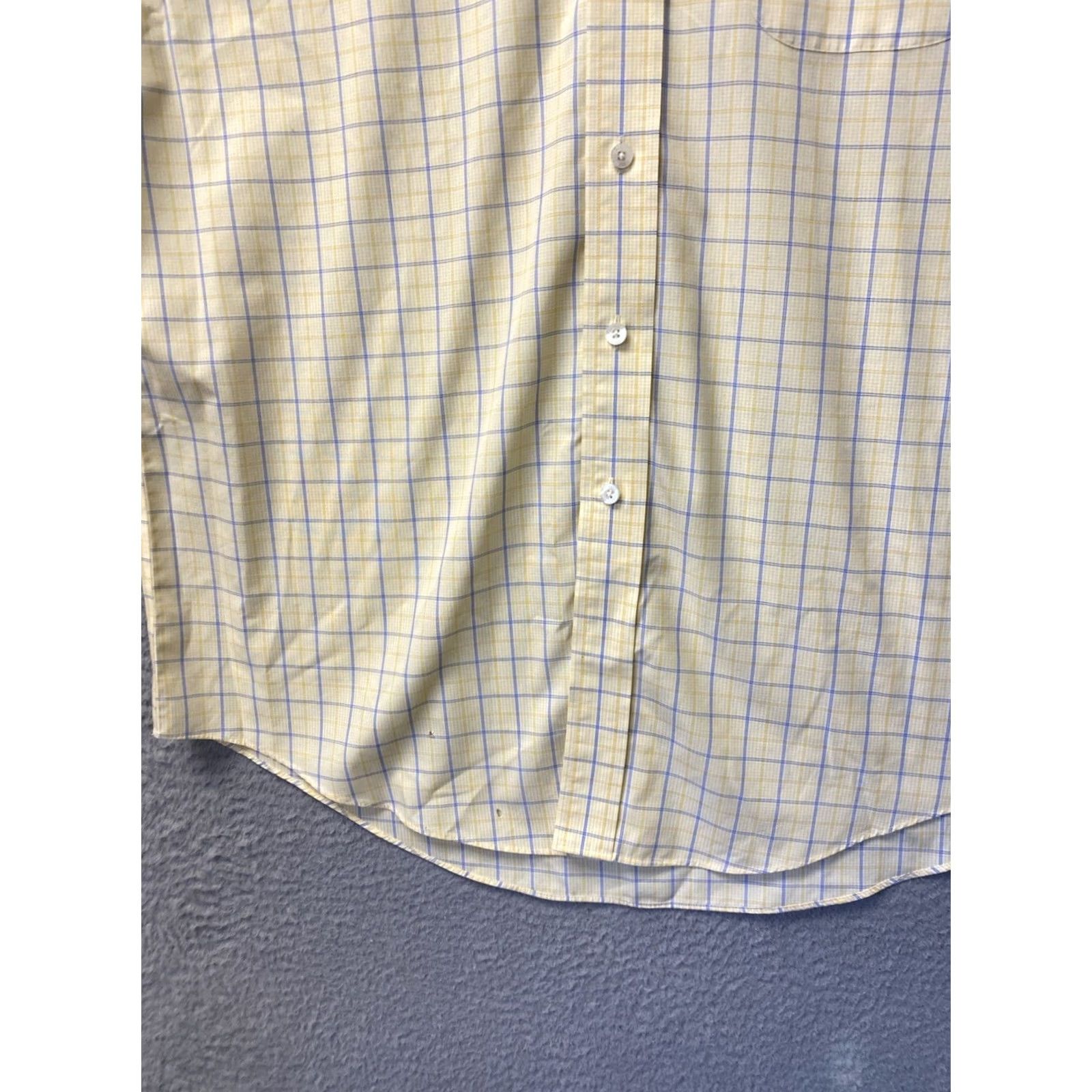 Brooks Brothers Brooks Brothers Shirt Mens L 100% Cotton Yellow Check Button-Down Long Sleeve Regular Pockets USA/0824 Size US L / EU 52-54 / 3 - 3 Thumbnail