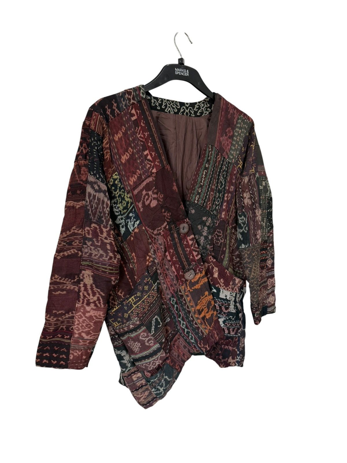 Art Comes First Japanese Brand Patchwork Jacket Rayon Jacket Oversized Size L / US 10 / IT 46 - 3 Thumbnail