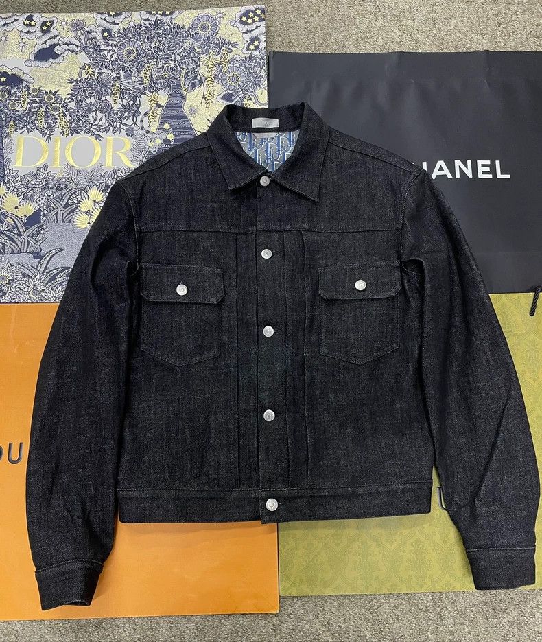 Dior Dior Dark Denim Jacket with - dmc Size US L / EU 52-54 / 3 - 1 Thumbnail