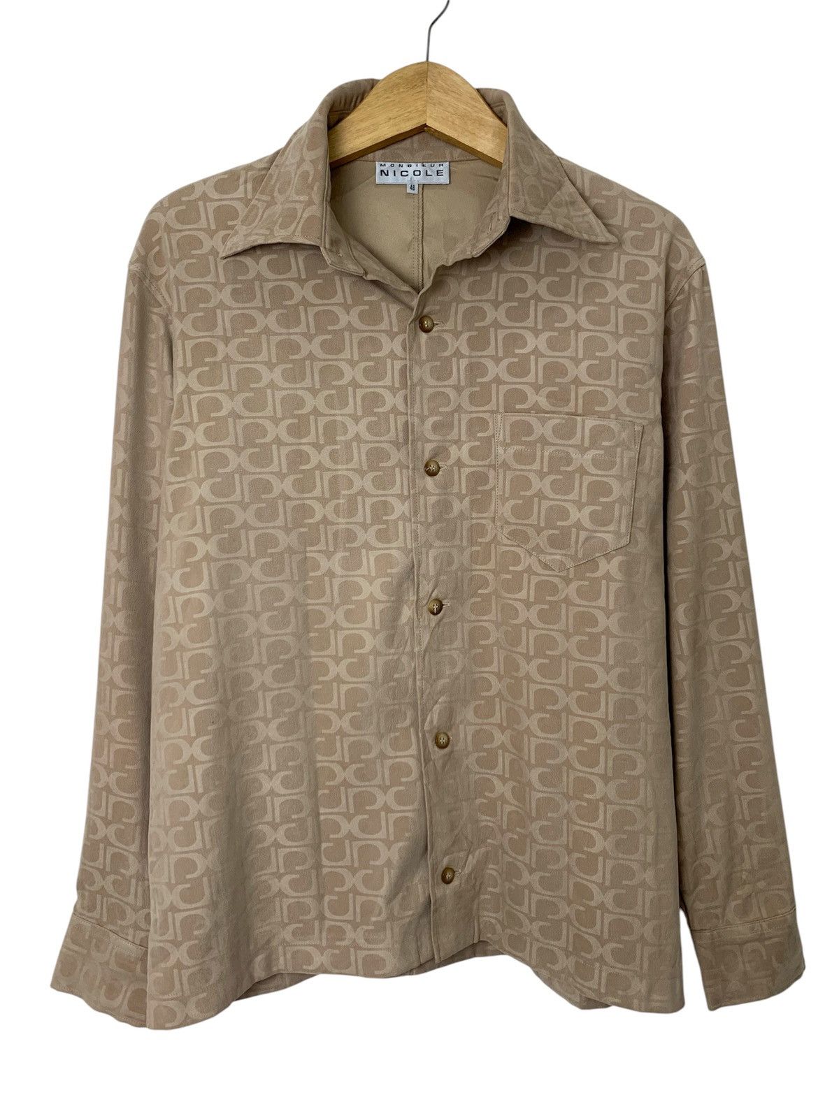 Nicole Club Nicole monsieur's velvet monogram shirt Size US M / EU 48-50 / 2 - 1 Thumbnail