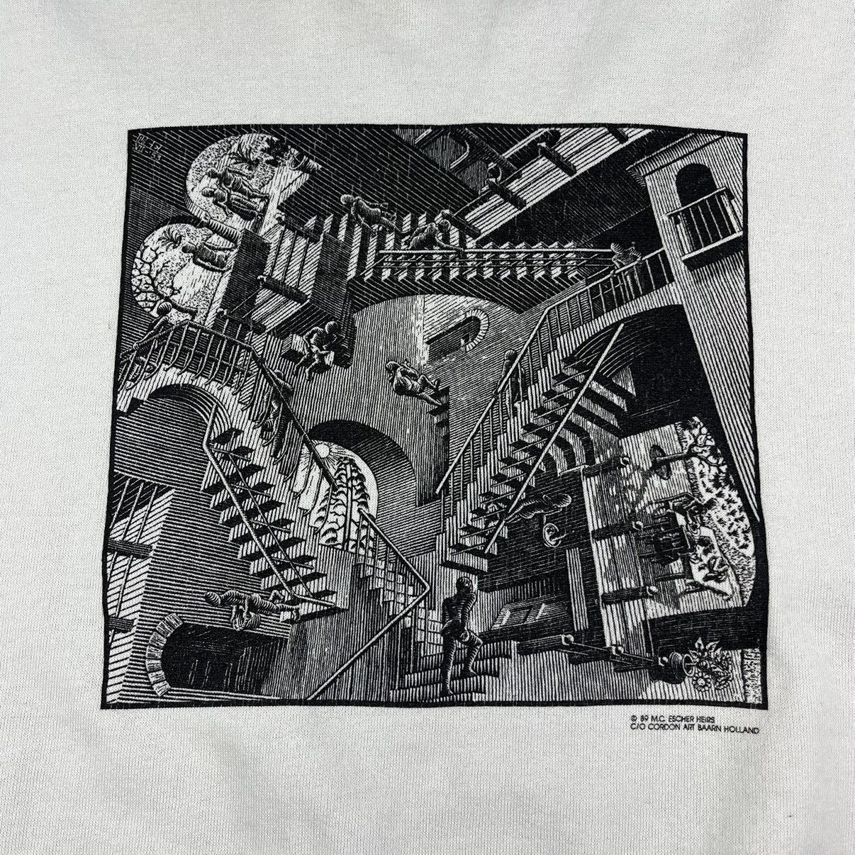 Vintage MC Escher Relativity Stairs Vintage 90s Sweatshirt Chopped Size US L / EU 52-54 / 3 - 3 Thumbnail