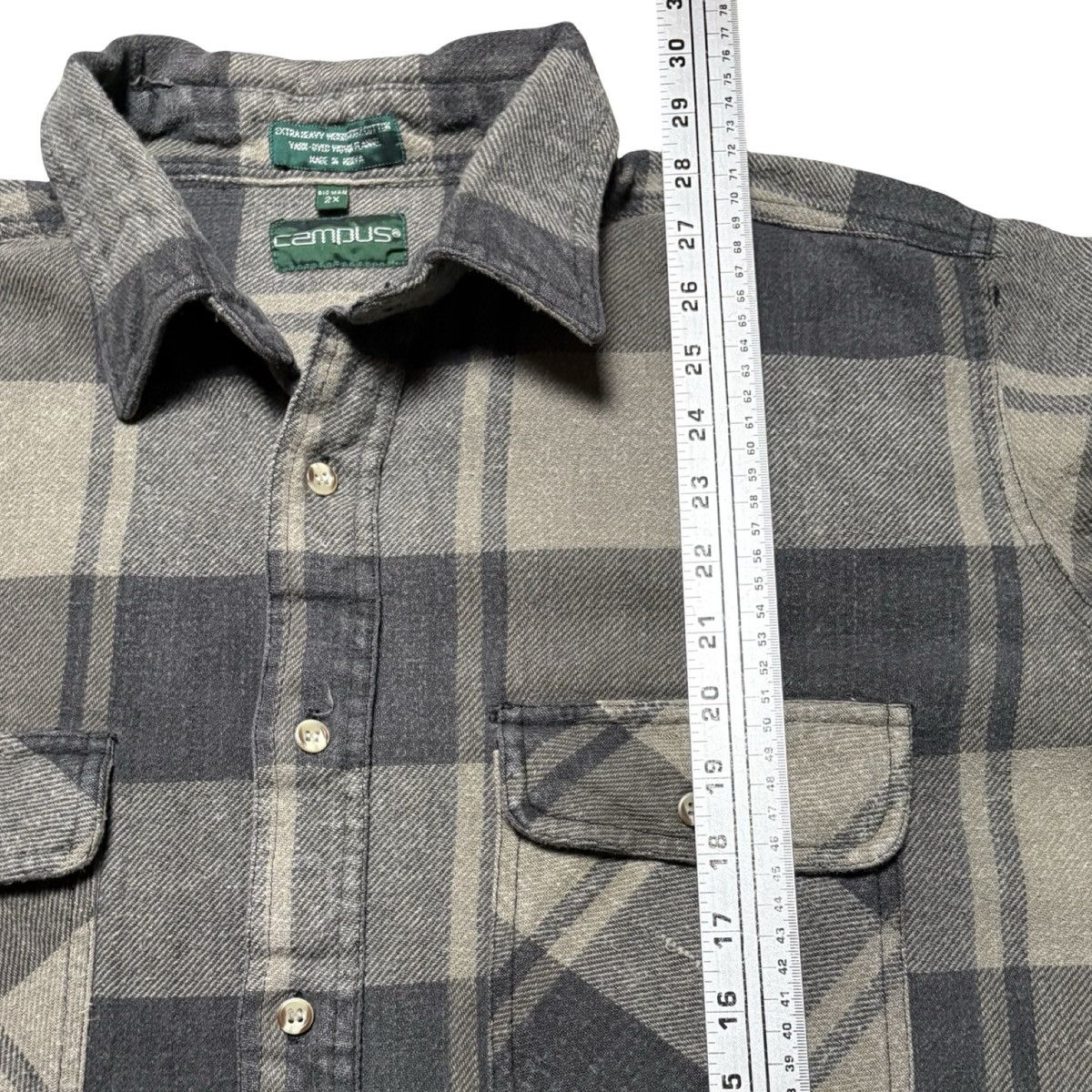 Other Vintage Campus Shirt Mens 2XL Gray Black Heavyweight Flannel Size US XXL / EU 58 / 5 - 6 Thumbnail