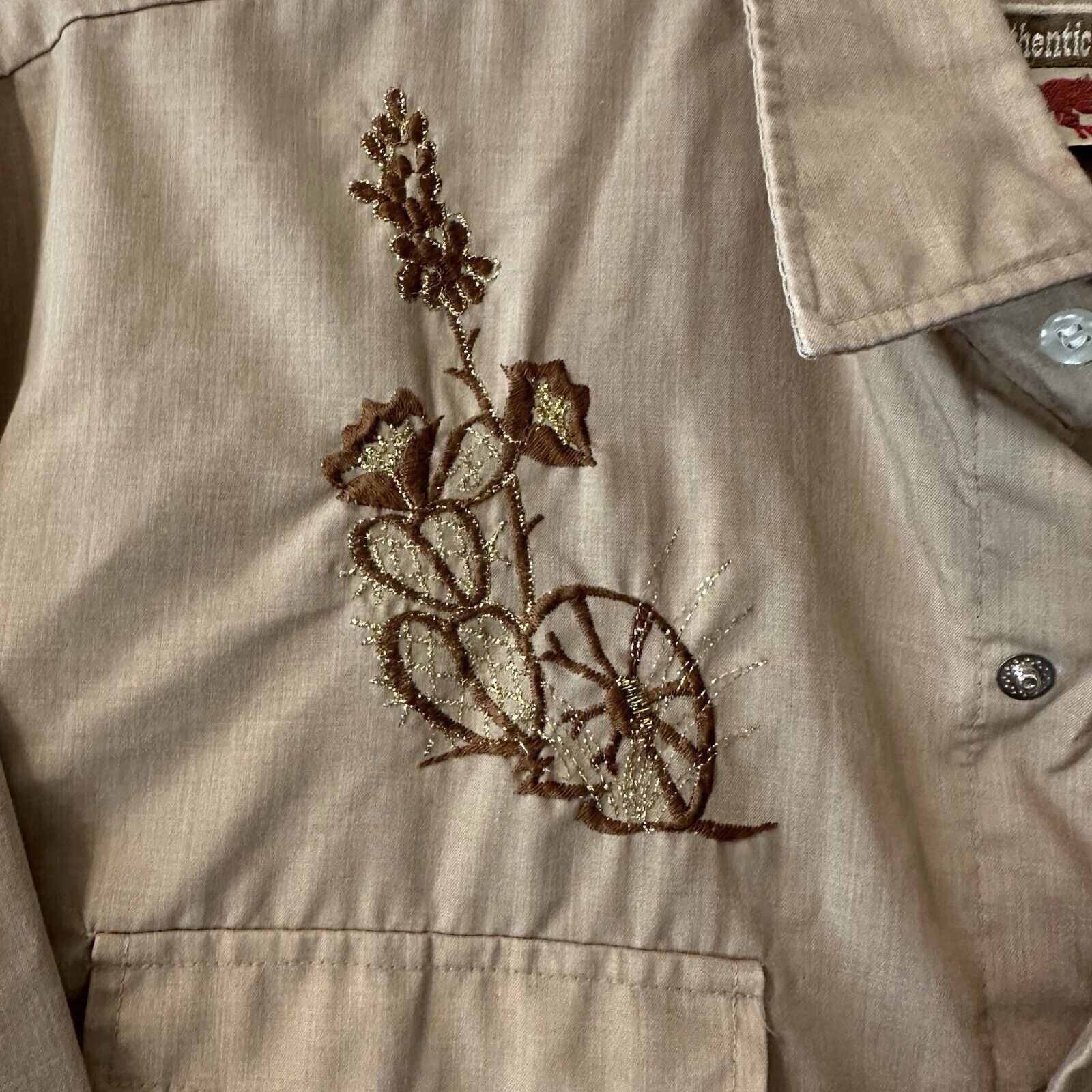 Other Authentic Western Youngbloods Snap Shirt LR Tan Embroidered Size US L / EU 52-54 / 3 - 3 Thumbnail