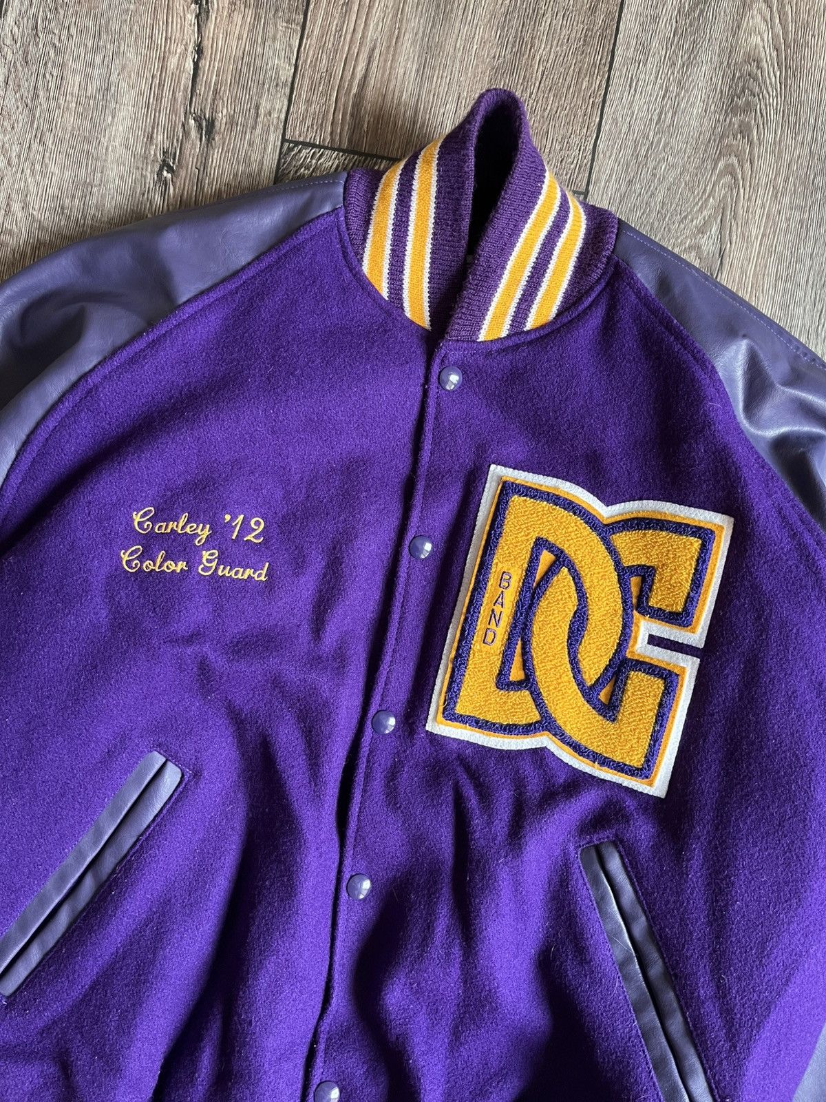 NEFF Vintage Neff Varsity Leather & Wool Letterman Bomber Jacket Size US L / EU 52-54 / 3 - 2 Thumbnail