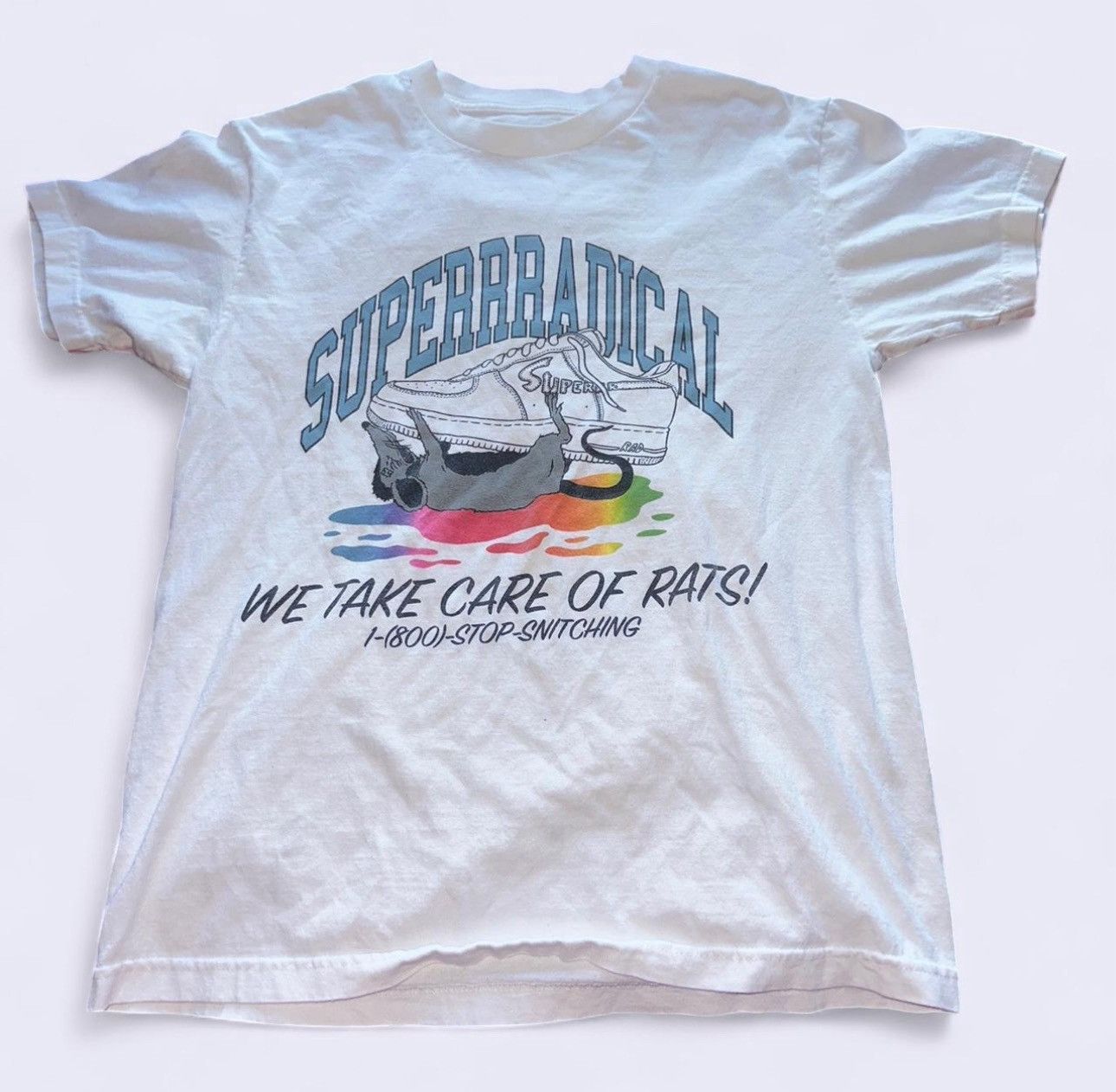 Superrradical Superrradical "We Take Care of Rats" Graphic Tee - Rare Size US M / EU 48-50 / 2 - 3 Thumbnail