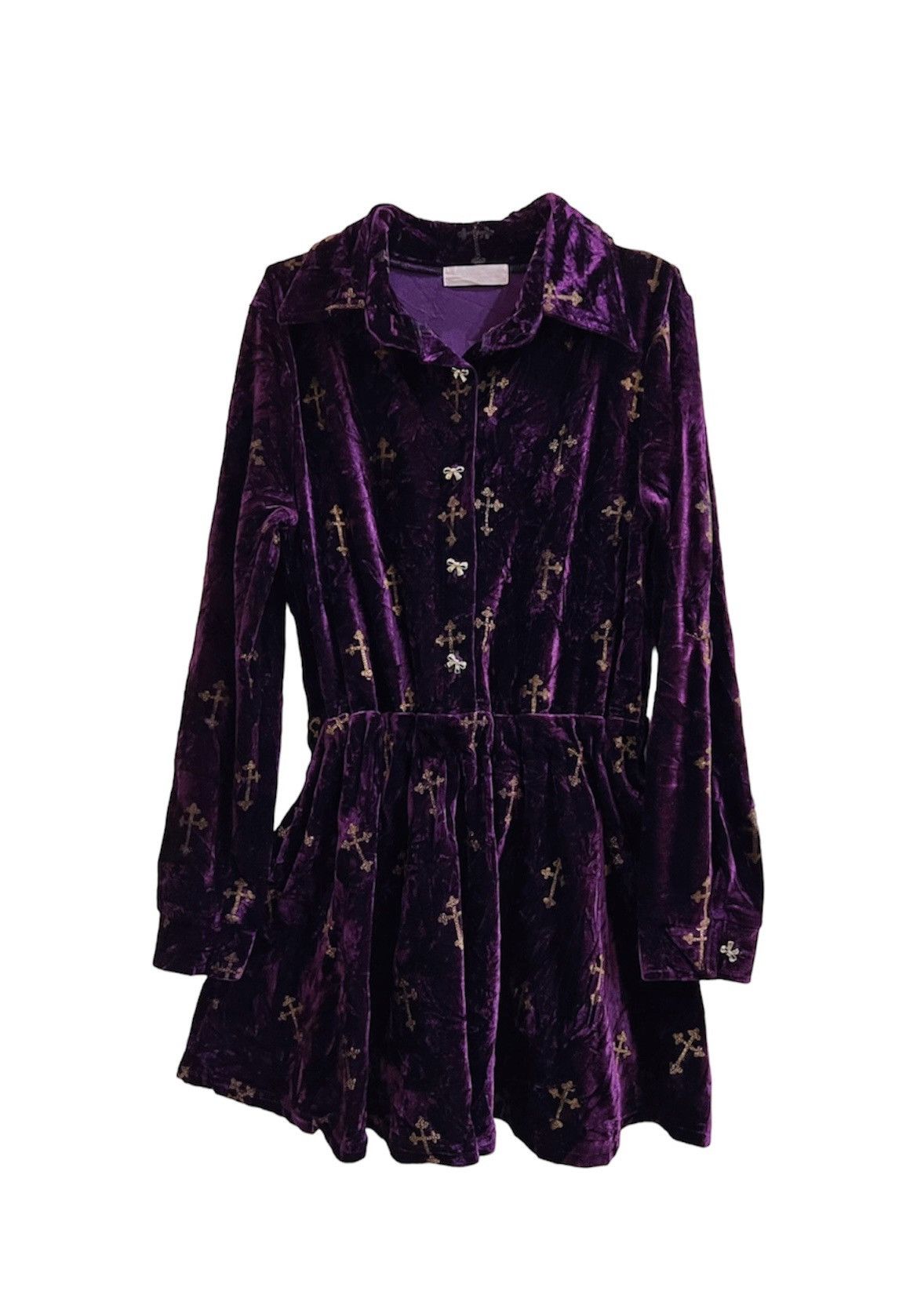 Japanese Brand Velvet cross gothic mini dress 🧛🏻‍♀️💜 Size M / US 6-8 / IT 42-44 - 1 Thumbnail