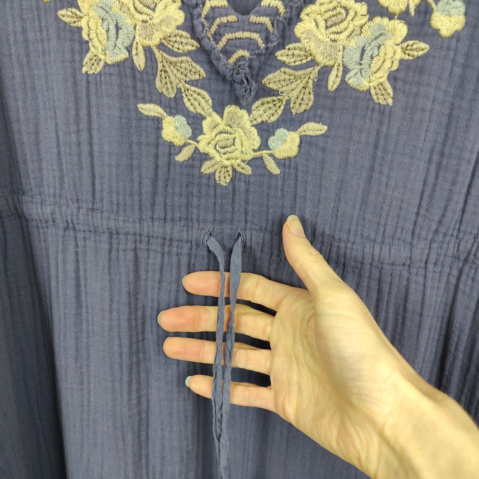 Johnny Was Johnny Was Maxi Dress Womens Small Purple Gauze Cream Floral Size S / US 4 / IT 40 - 6 Thumbnail