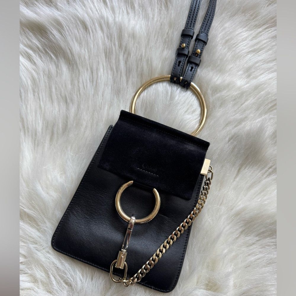 Chloe Chloe Mini Faye Bracelet Black Leather Suede Crossbody Bag Size ONE SIZE - 3 Thumbnail