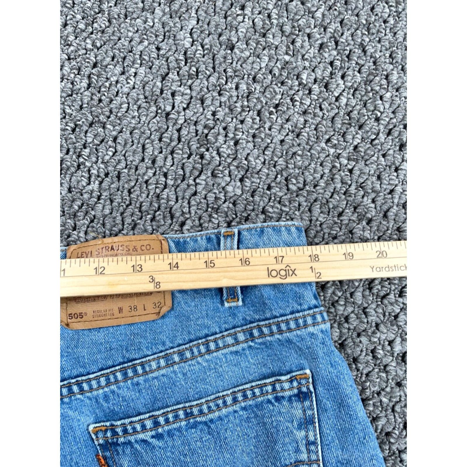 Levi's VINTAGE Levi's Jeans 505 Regular Fit Men 36 x 32 Blue Orange Tab 90s Grunge Retro Football Style Mens Jeans Size US 36 / EU 52 - 5 Thumbnail