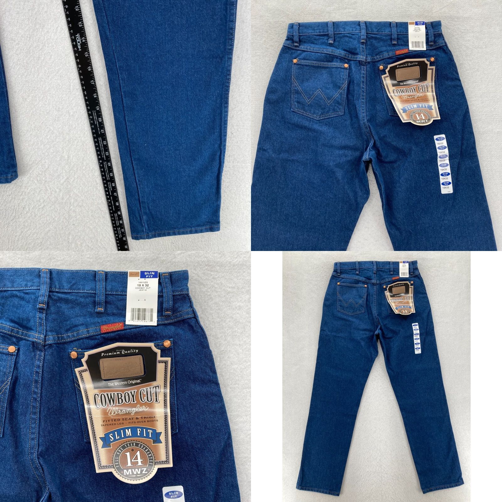 Wrangler Wrangler Cowboy Cut Jeans Women's 15x32 Slim Fit Dark Wash Blue Denim 14MWZ NWT Jeans Women Slim Dark Wash Blue Wrangler Cowboy Cut 14MWZ NWT Size 36" / US 14 / IT 50 - 8 Thumbnail