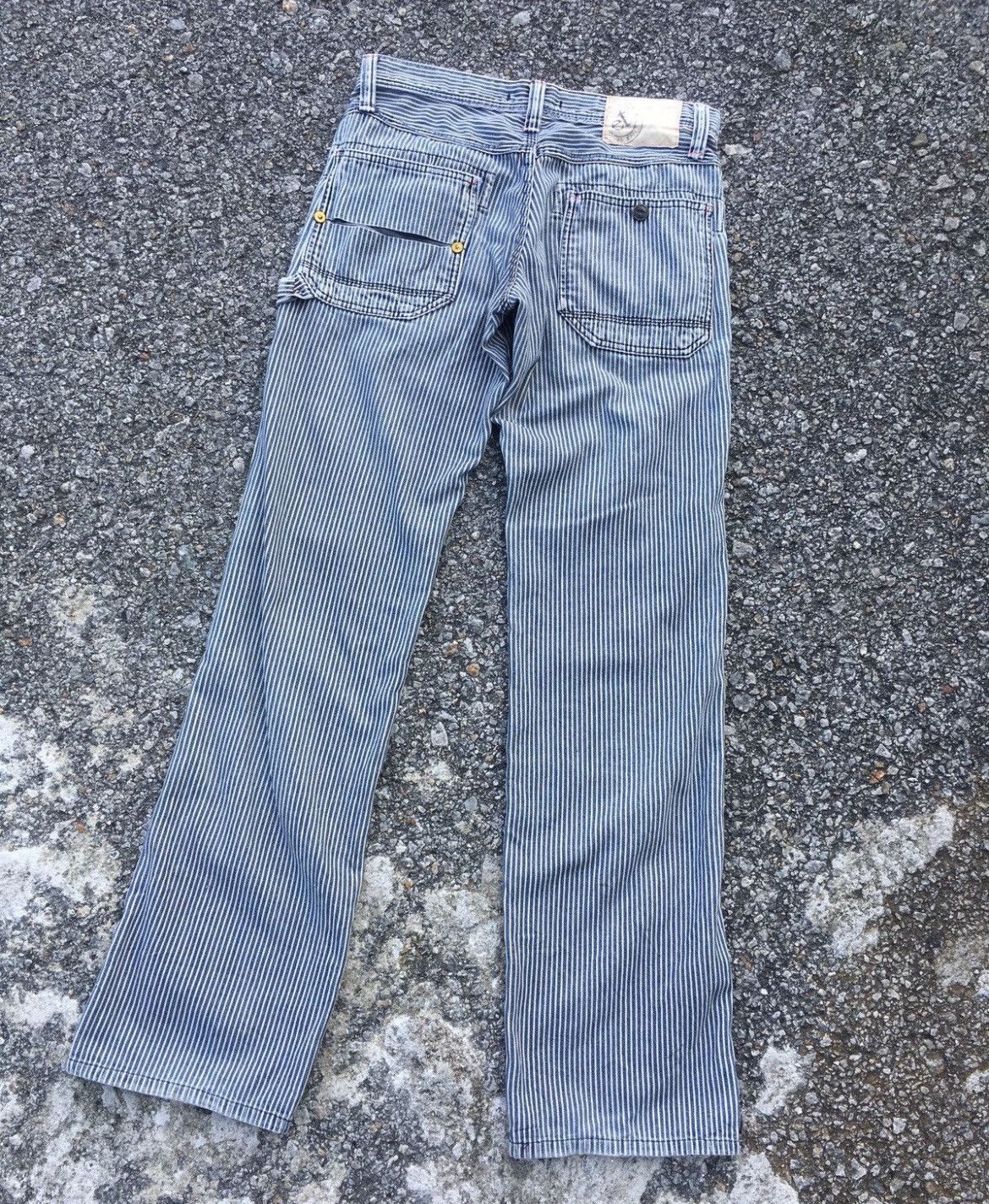 If Six Was Nine × Issey Miyake × Japanese Brand Flare💥 90s Hickory Et Boite Mudwash Pants Jean Size US 29 - 1 Thumbnail