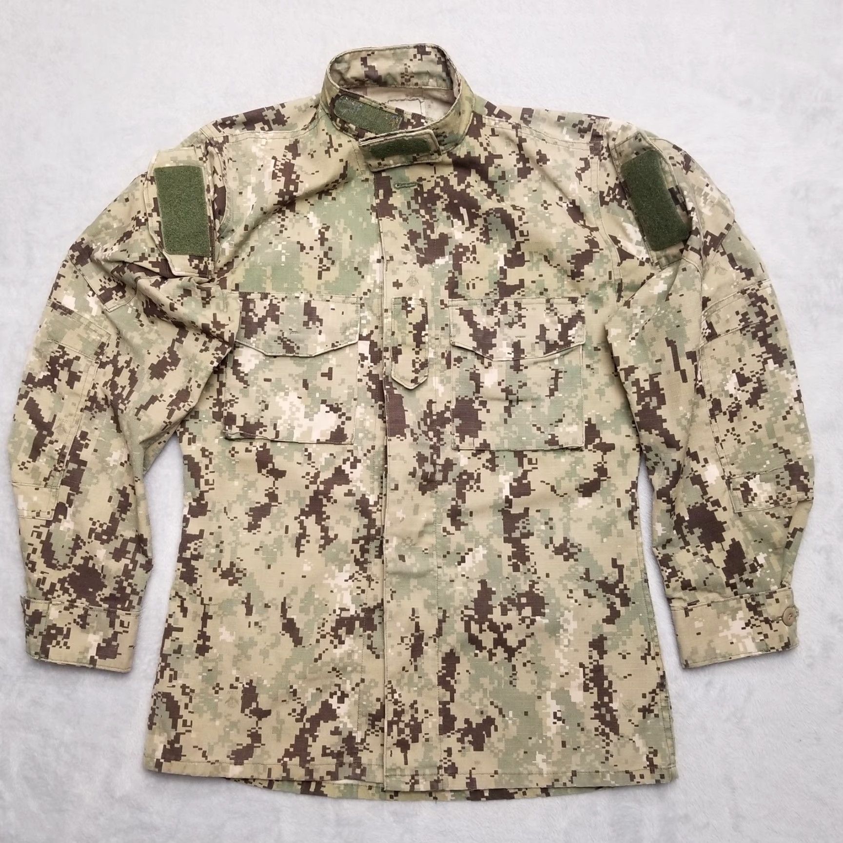 Vintage USN Jacket Womens Small Long Green Digital Camo Field Ripstop Canvas US Navy Shirt? Size S / US 4 / IT 40 - 2 Thumbnail