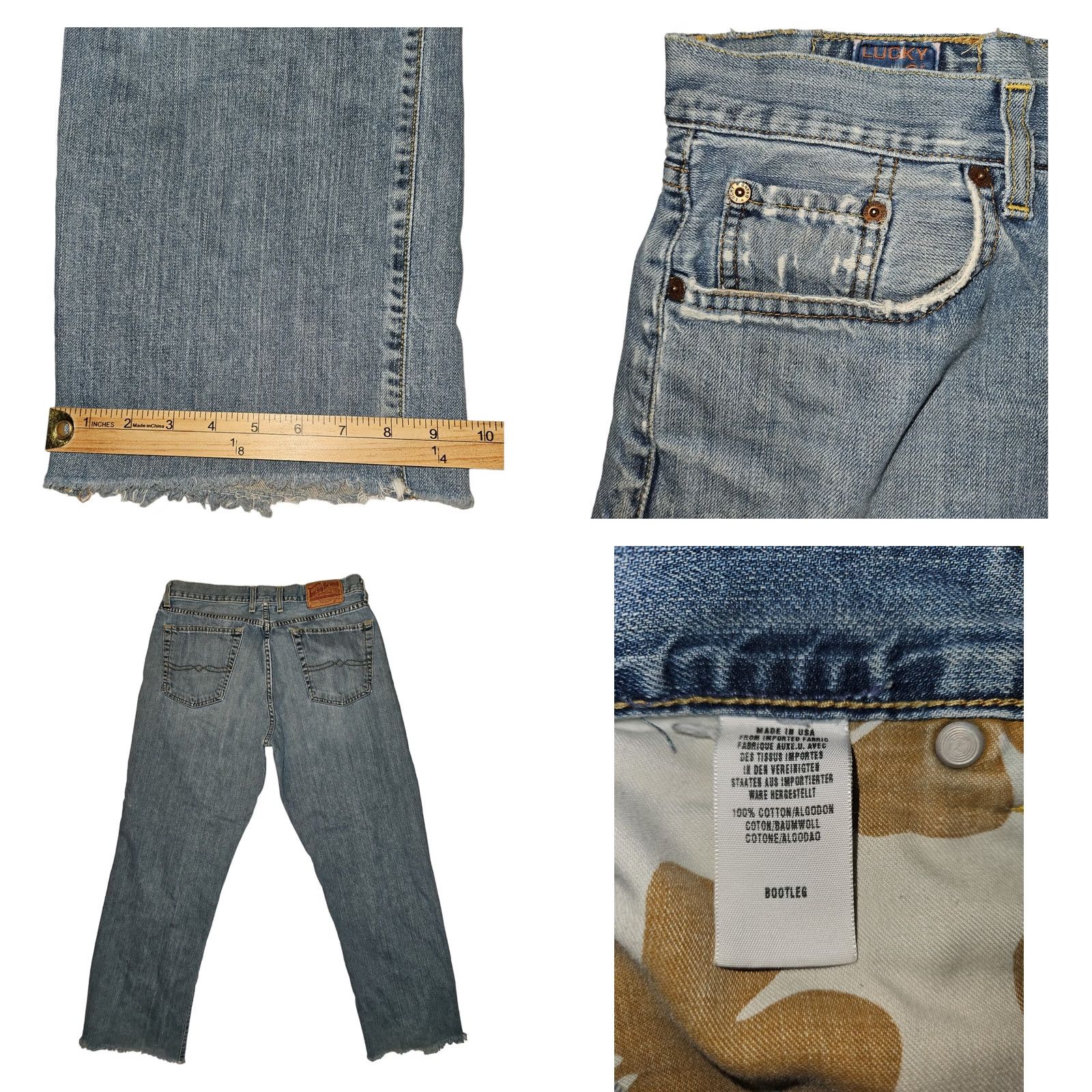 Lucky Brand VINTAGE Lucky Brand Jeans Bootcut Men 33 Blue 90s Distressed USA 2-Pack/2-Pair Size US 33 - 11 Thumbnail