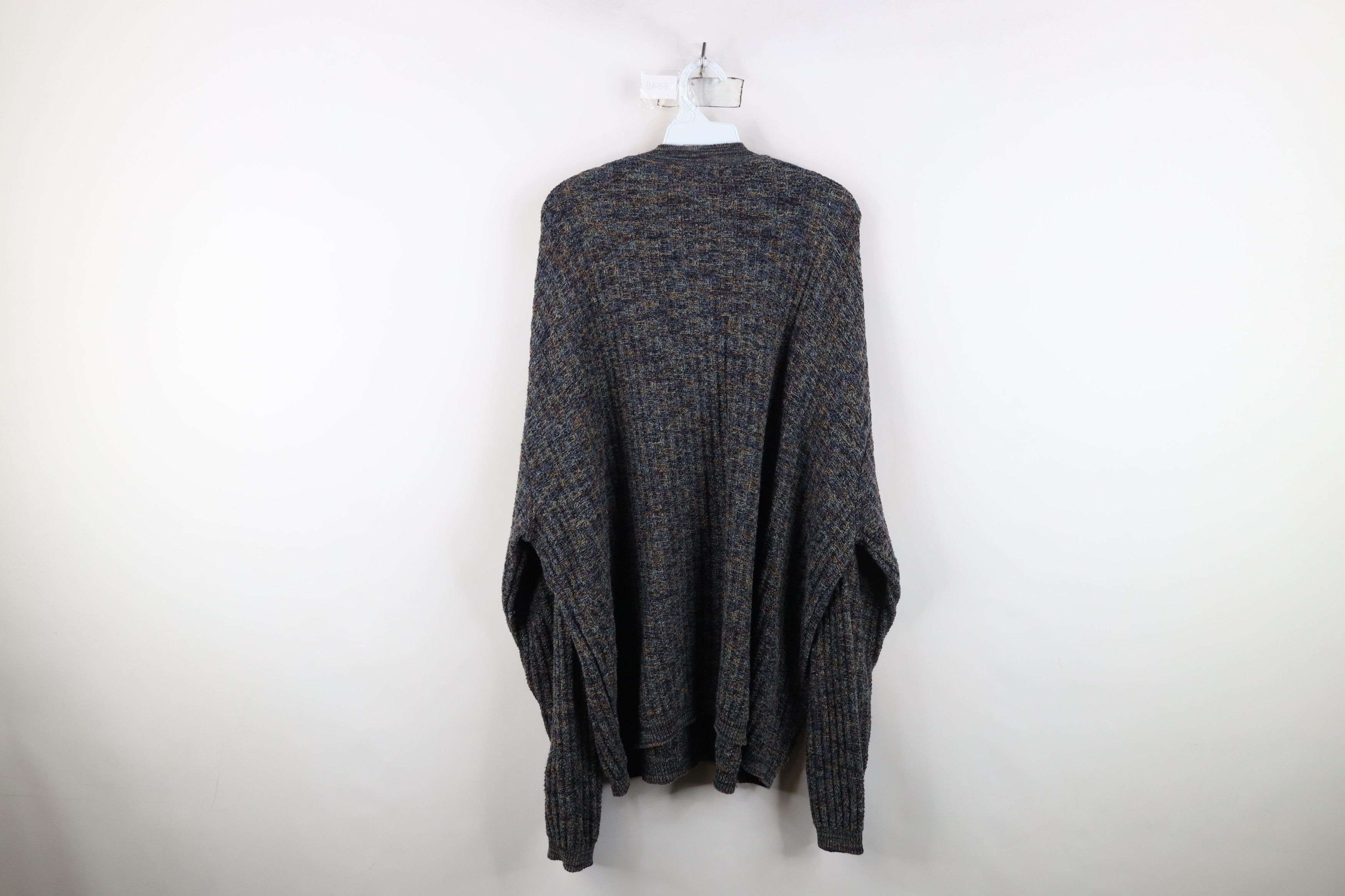 Vintage Vintage 90s Streetwear Fleck Ribbed Knit V-Neck Sweater USA Size US XXL / EU 58 / 5 - 7 Thumbnail