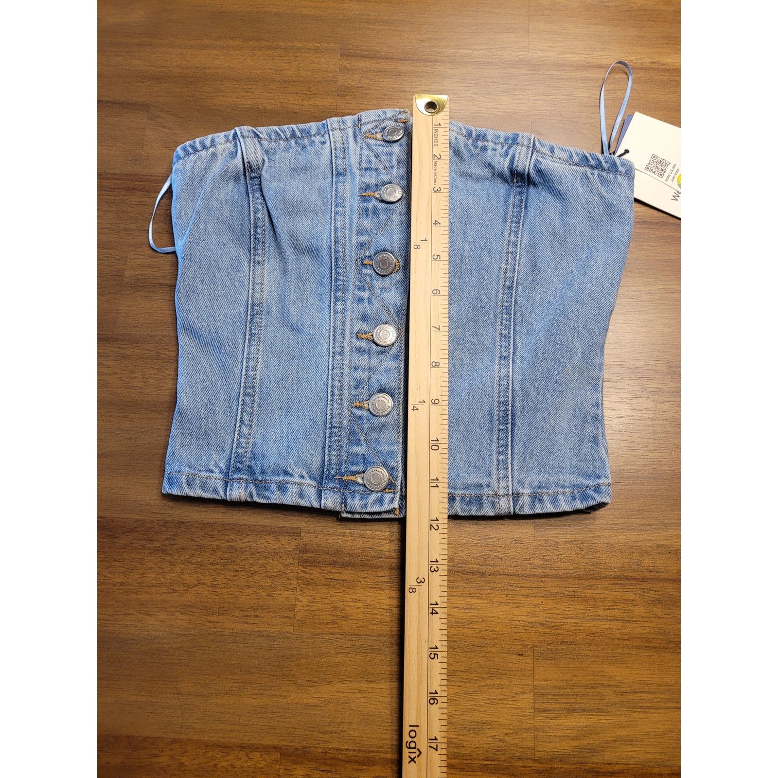 Pull & Bear NWT Denim Corset Strapless Bustier S Y2K Coquette Size S / US 4 / IT 40 - 8 Thumbnail