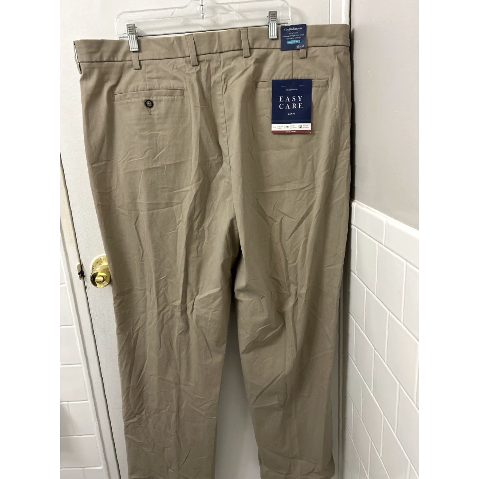 Croft & Barrow VINTAGE Croft & Barrow Pants Mens 42x32 Brown Khaki Relaxed Fit Flat Front YKK Trousers Size US 42 / EU 58 - 5 Thumbnail