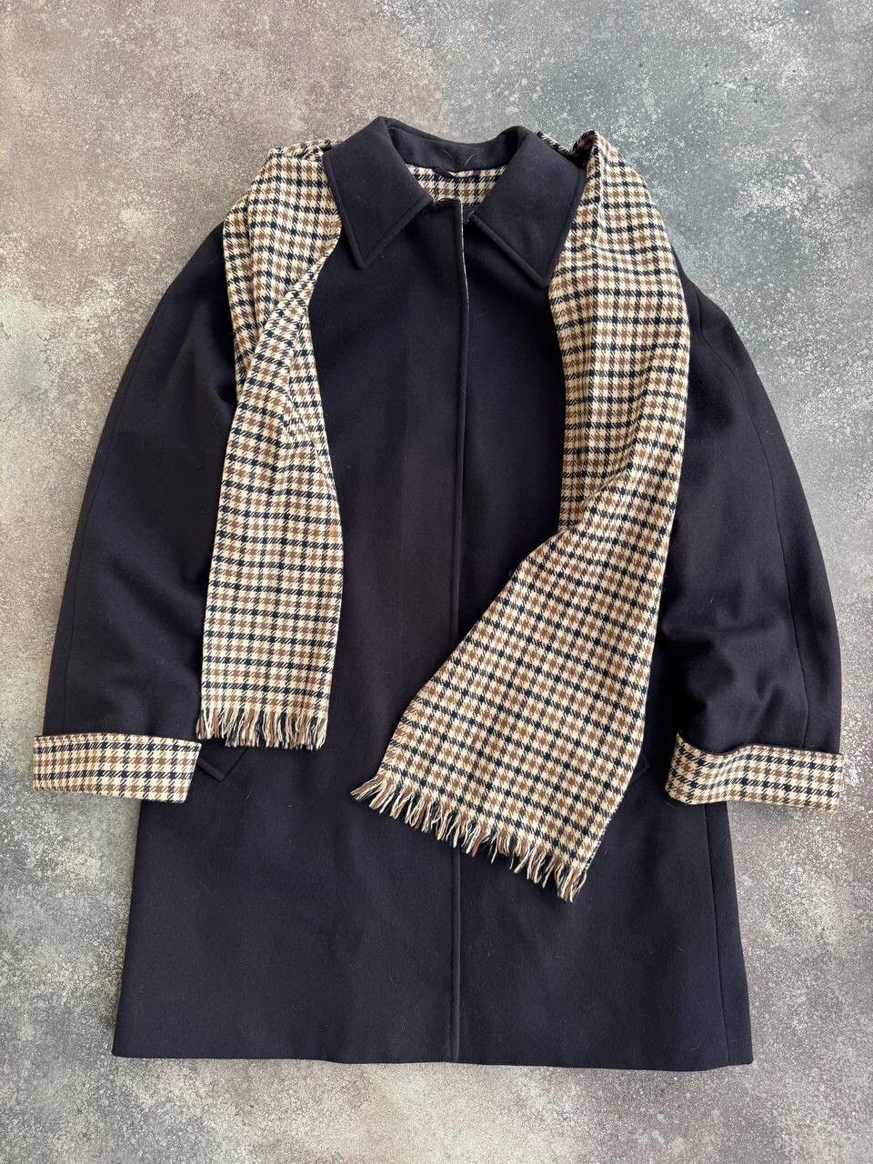 Aquascutum × Vintage 80s Aquascutum Limited Vintage Navy Wool Trench Coat Size L / US 10 / IT 46 - 3 Thumbnail