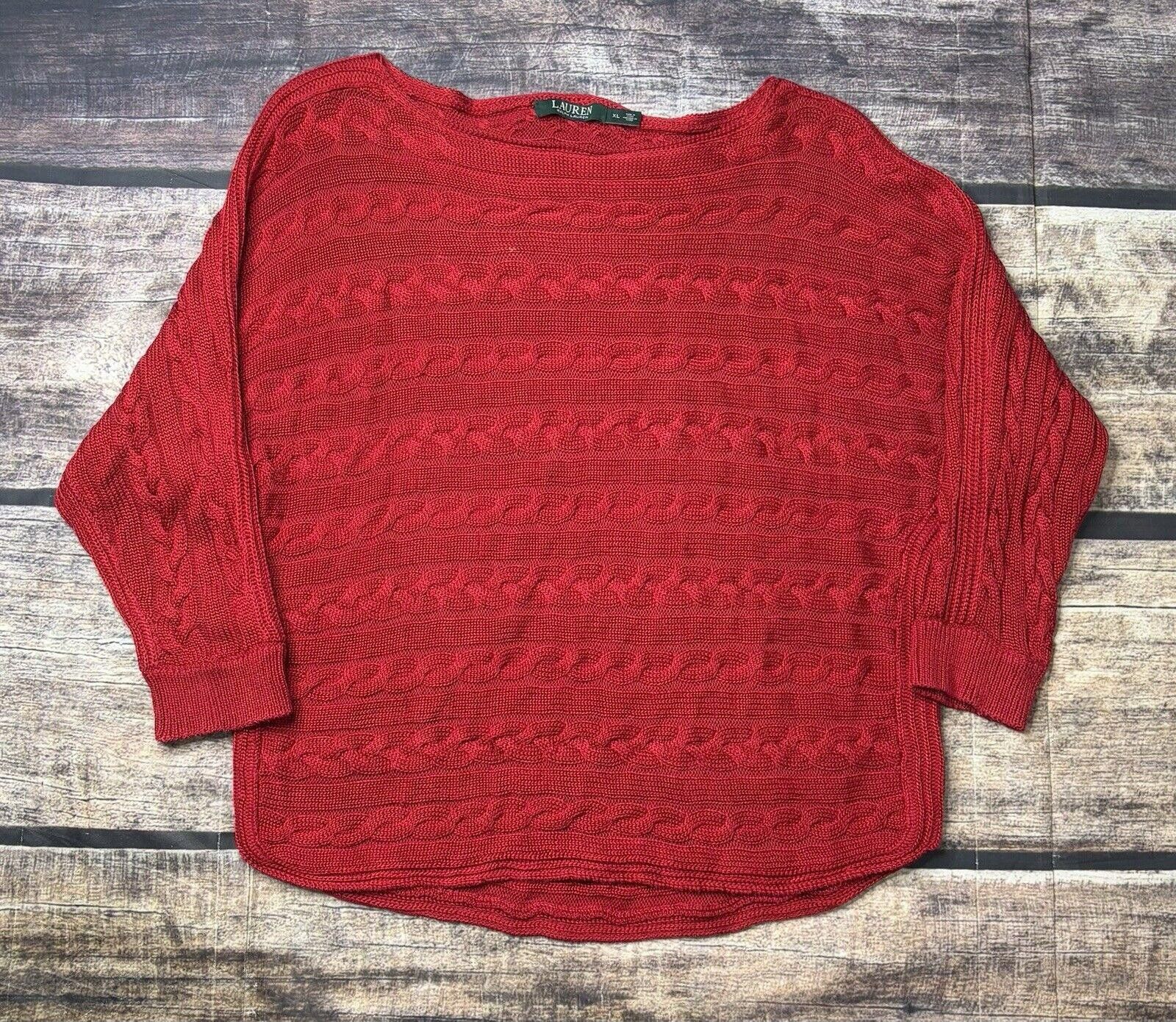 Lauren Ralph Lauren Lauren Ralph Lauren Sweater Women's XL Cable Knit Boat Neck Size XL / US 12-14 / IT 48-50 - 1 Thumbnail
