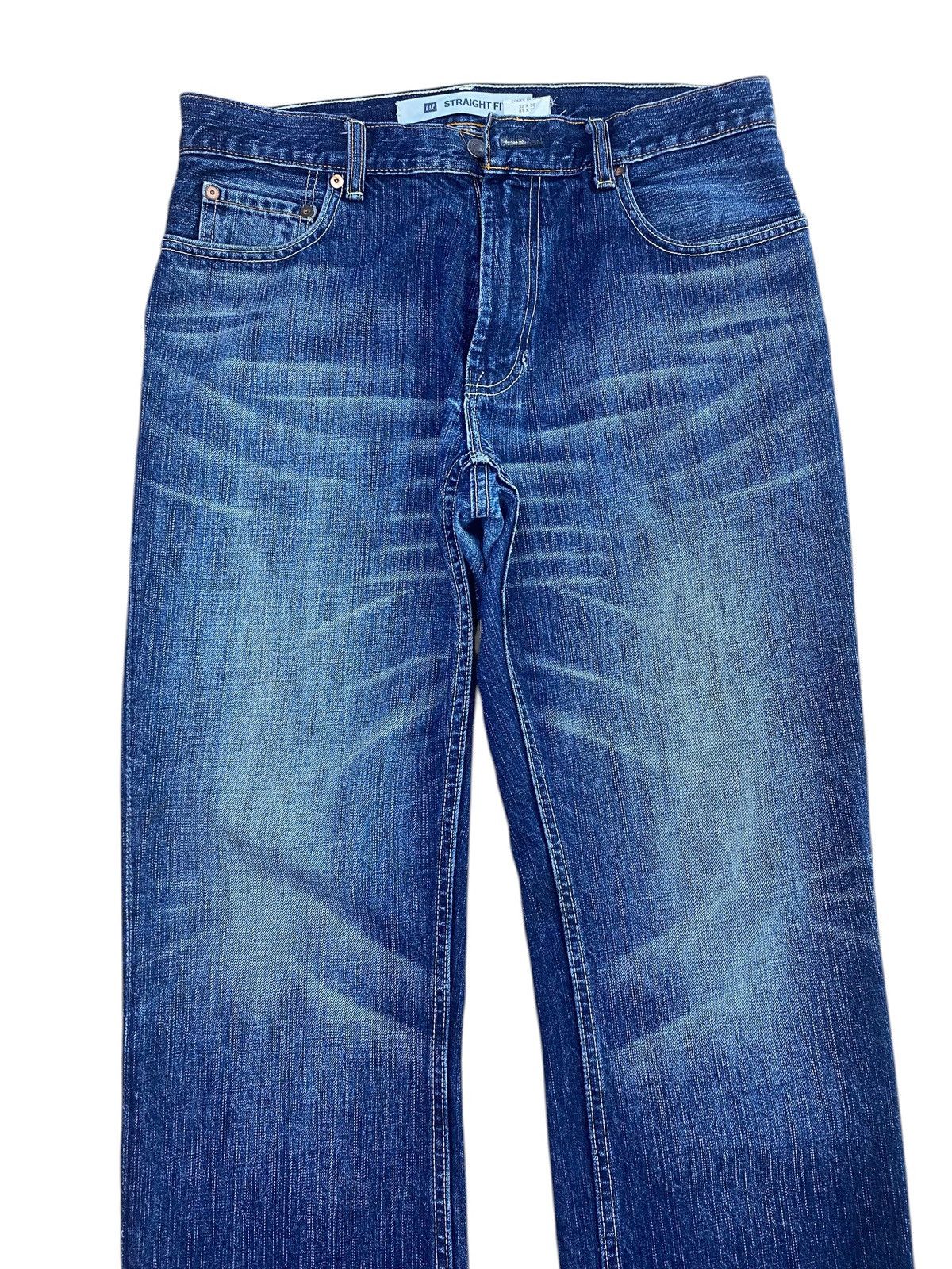 Gap GAP Whiskers Blue Wash Style Straight Cut Jeans Size US 32 / EU 48 - 2 Thumbnail