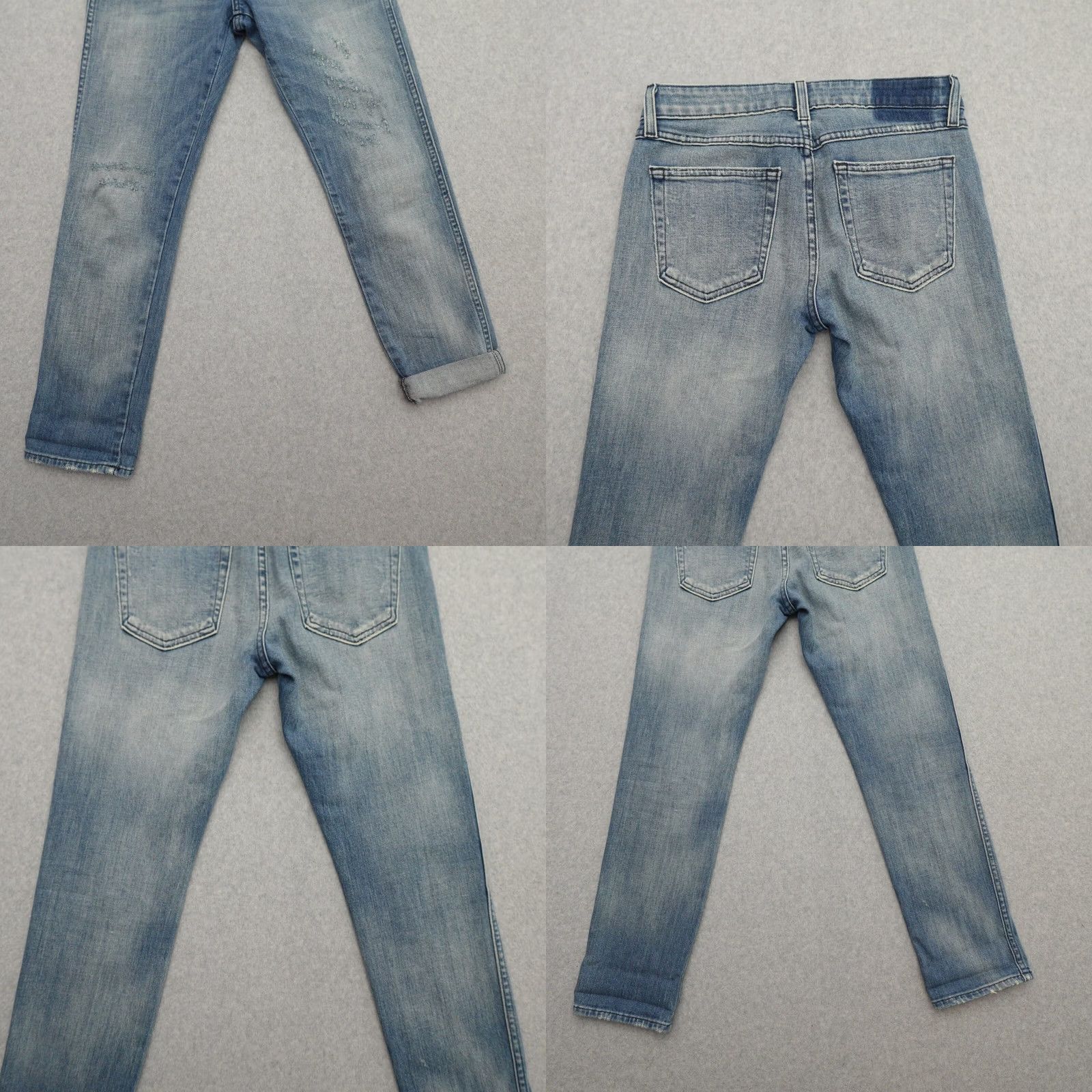 AMO AMO Jeans 27 (27X27) Kate Daydream Distressed Medium Wash Made in USA Women Skinny Jeans Size 32" / US 10 / IT 46 - 9 Thumbnail