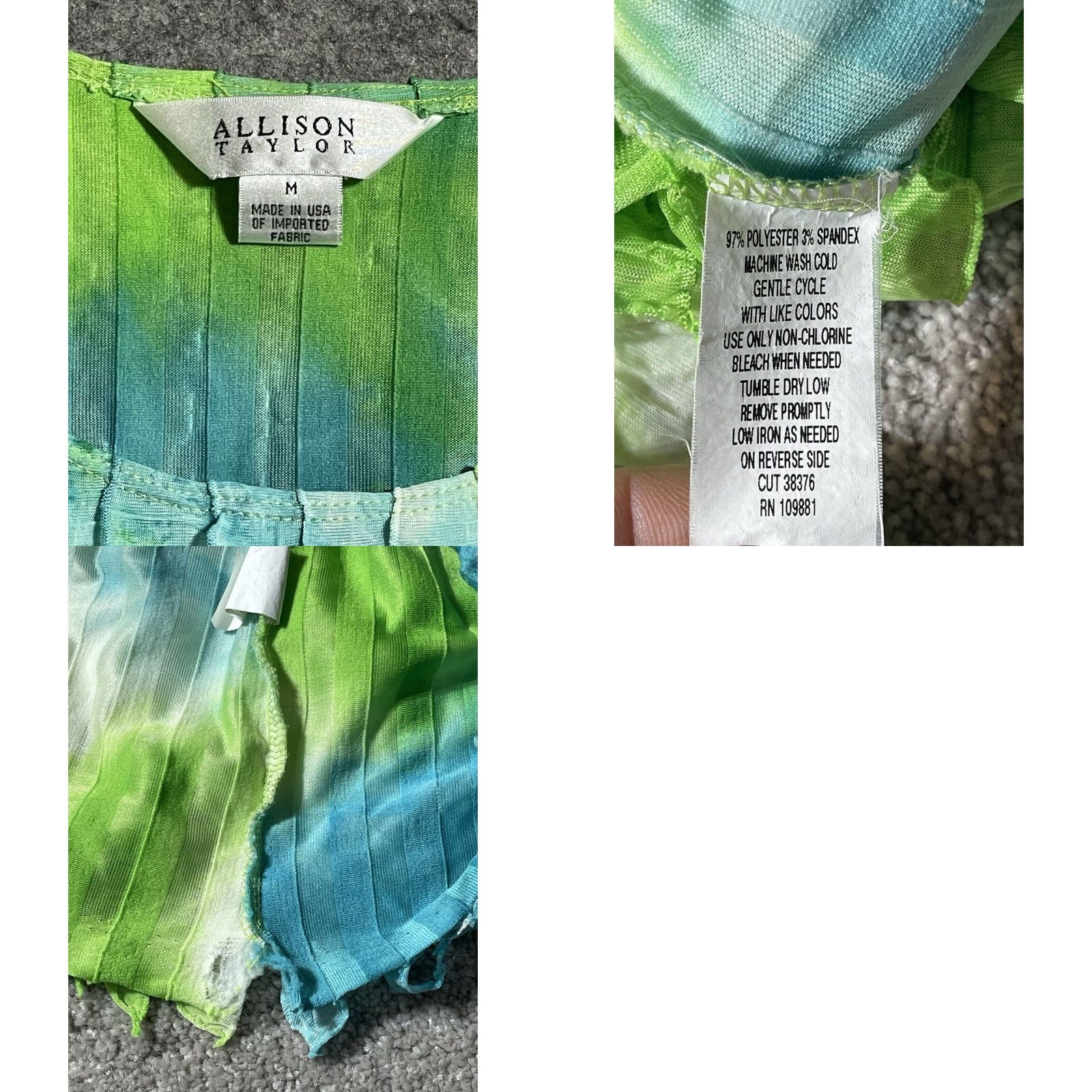 Vintage VINTAGE Allison Taylor Mermaid Ruffle Tie Dye Boho Festival Top M Short Sleeve Scoop Neck Women Blouse Size M / US 6-8 / IT 42-44 - 8 Thumbnail