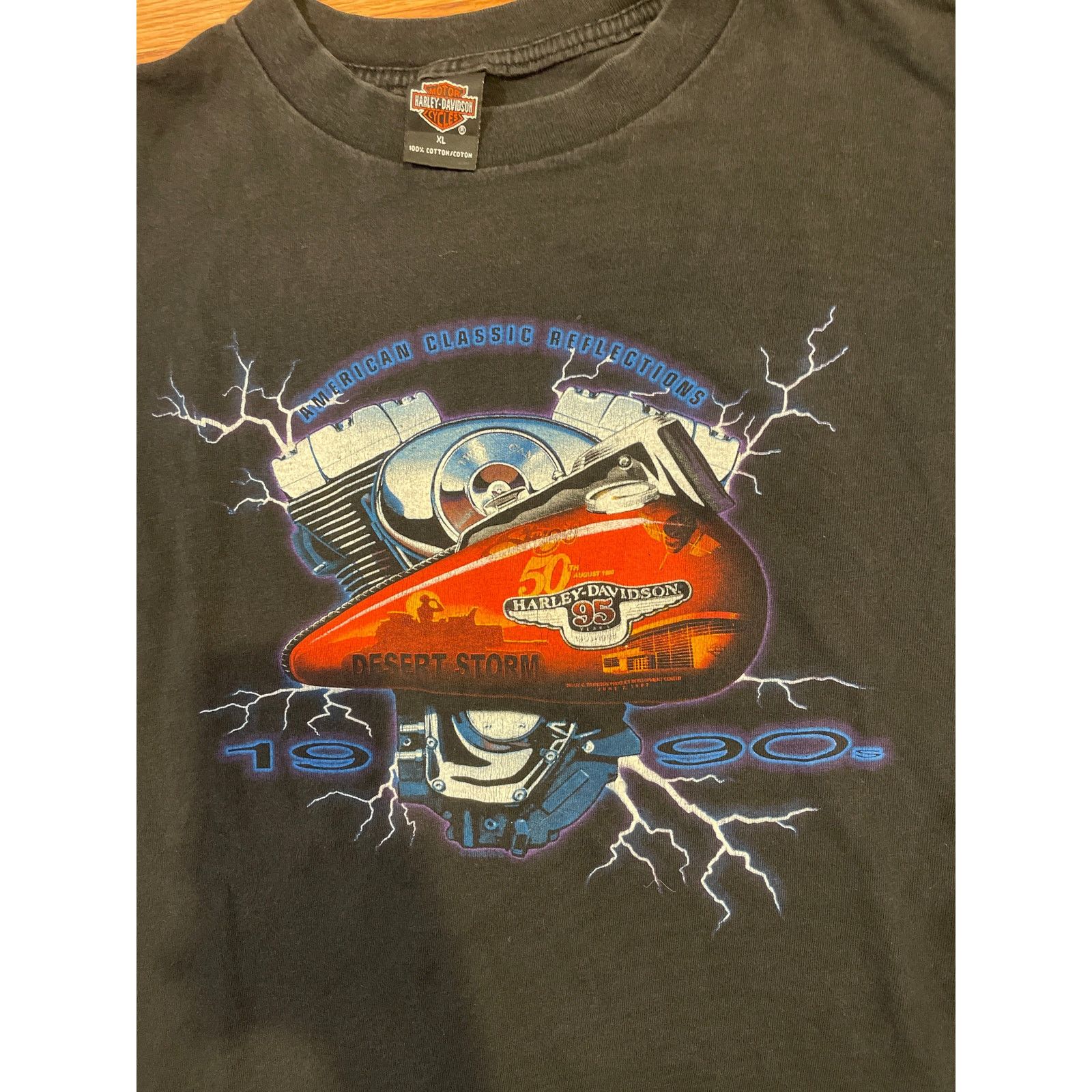 Harley Davidson Vintage 1998 Desert Storm Harley Davidson Lightning Tee XL Size US XL / EU 56 / 4 - 2 Thumbnail