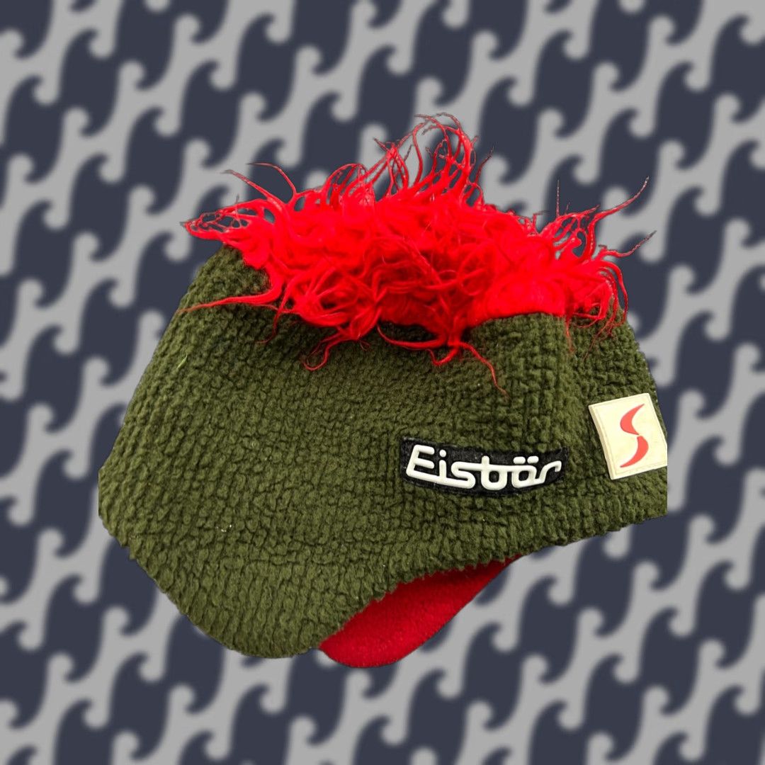 Vintage VINTAGE Eisbar Beanie Hat S-M Fleece Faux Fur Lined Outdoor Punk Ski Hair Unisex Adults Green Beanie Mens Womens Boys Girls Size M / US 6-8 / IT 42-44 - 1 Thumbnail