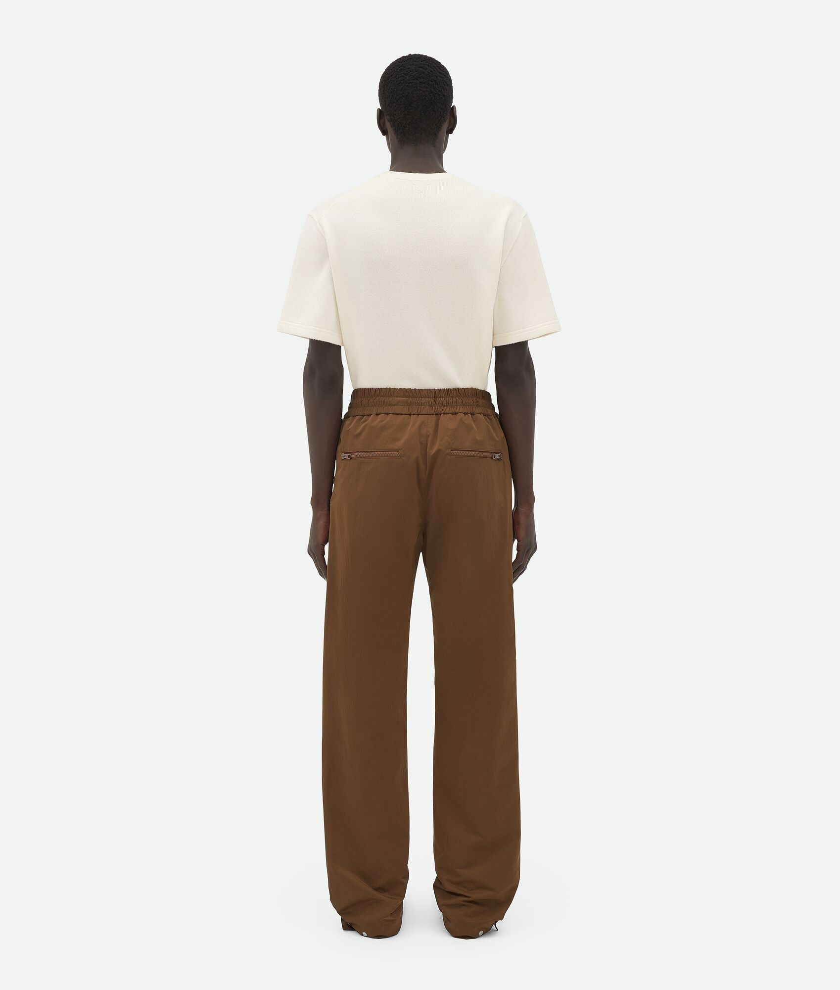 Bottega Veneta o1n1vont0125 Contrasting Zipper Tech Nylon Pant in Brown Size US 34 / EU 50 - 3 Thumbnail