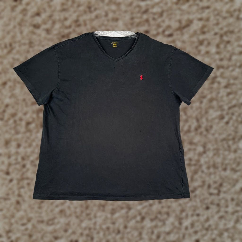Ralph Lauren Polo Ralph Lauren Shirt Adult 2XL Black Short Sleeve Cotton V-Neck Polo Ralph Lauren Shirt Big & Tall Mens XL? Size US XXL / EU 58 / 5 - 1 Thumbnail