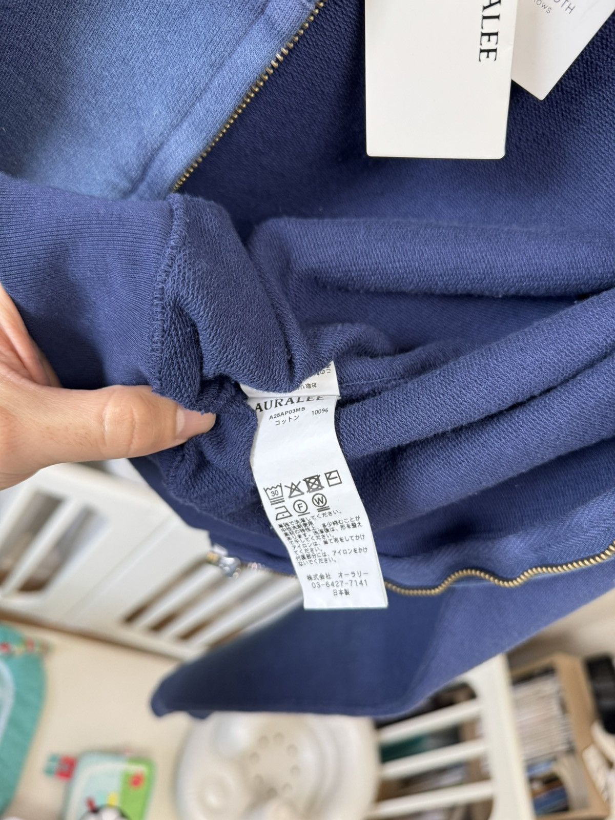 Auralee AURALEE Product dyed pima light sweat zip parka LIGHT NAVY Size S / US 4 / IT 40 - 9 Thumbnail
