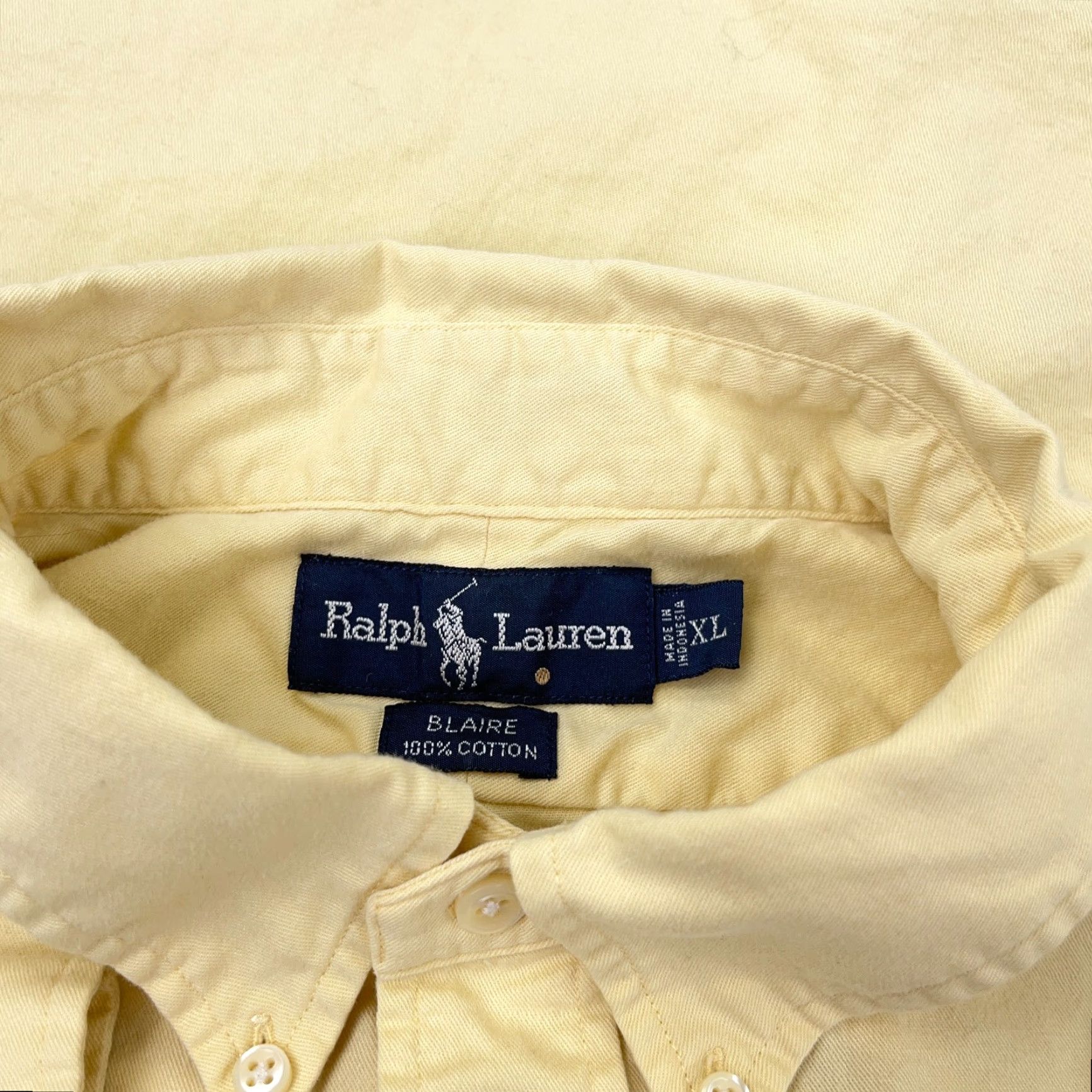 Ralph Lauren Ralph Lauren Button-Up Shirt Men XL Yellow Blaire Twill Pony Dress Adult Size 46R - 3 Thumbnail